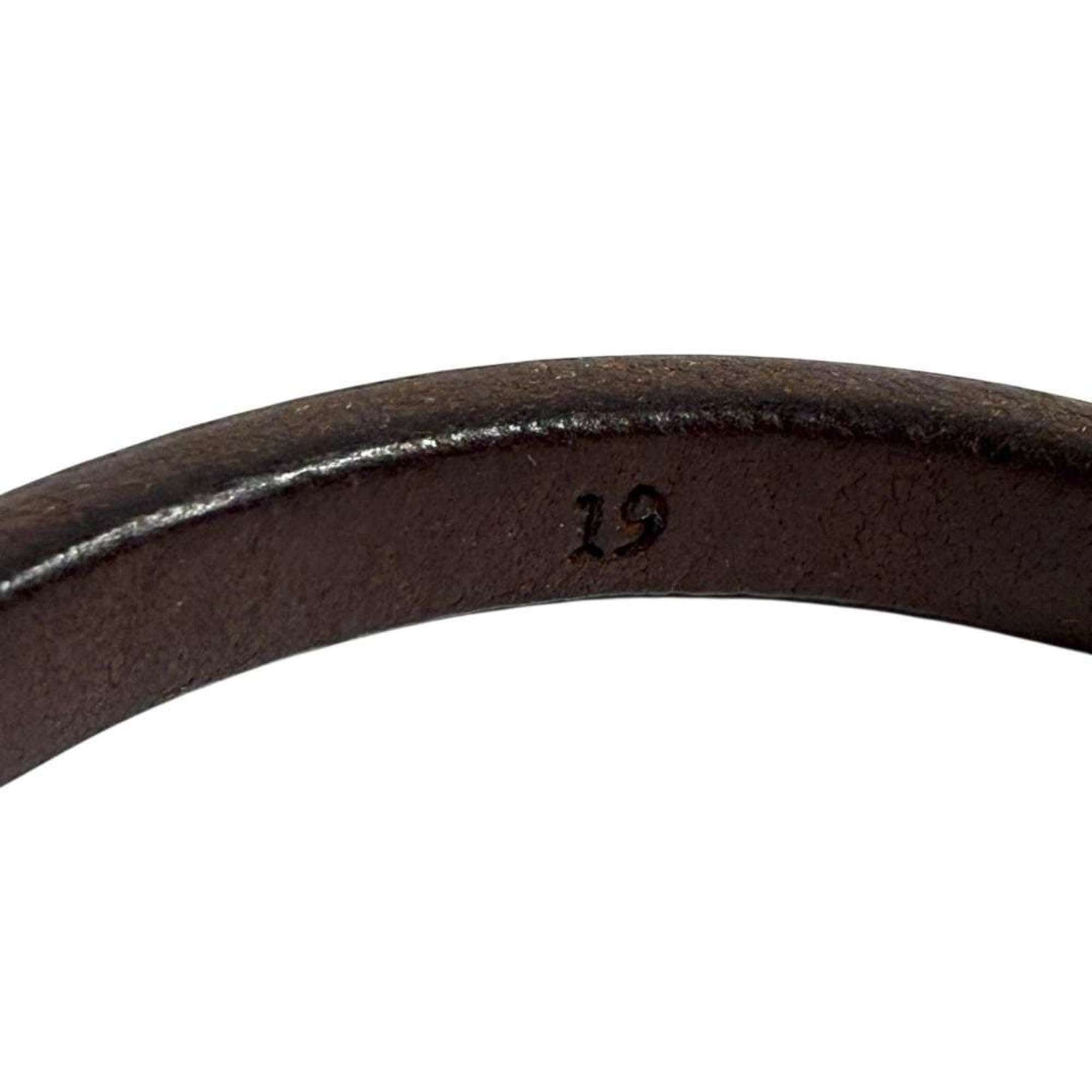 Gucci Gucci men's bracelet silver leather dark brown Size ONE SIZE - 7 Thumbnail