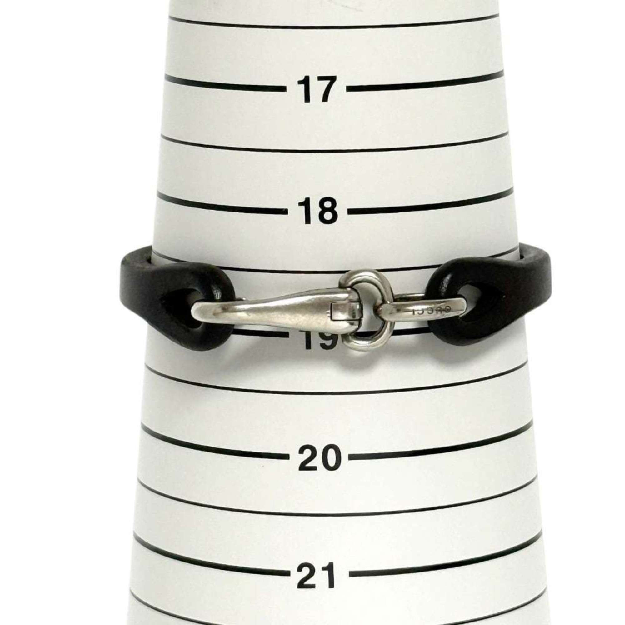 Gucci Gucci men's bracelet silver leather dark brown Size ONE SIZE - 9 Thumbnail