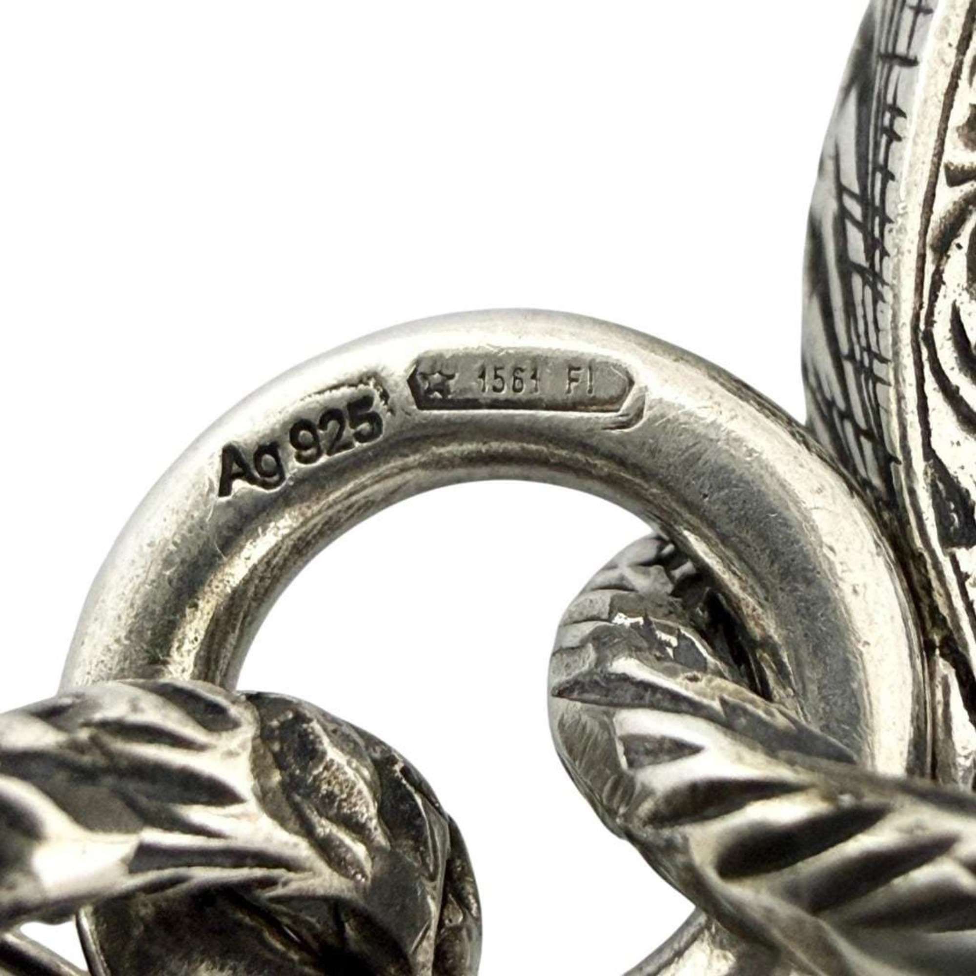 Gucci Gucci Men's Arabesque Keychain/Key Ring with Double G in Silver 925 Size ONE SIZE - 8 Thumbnail