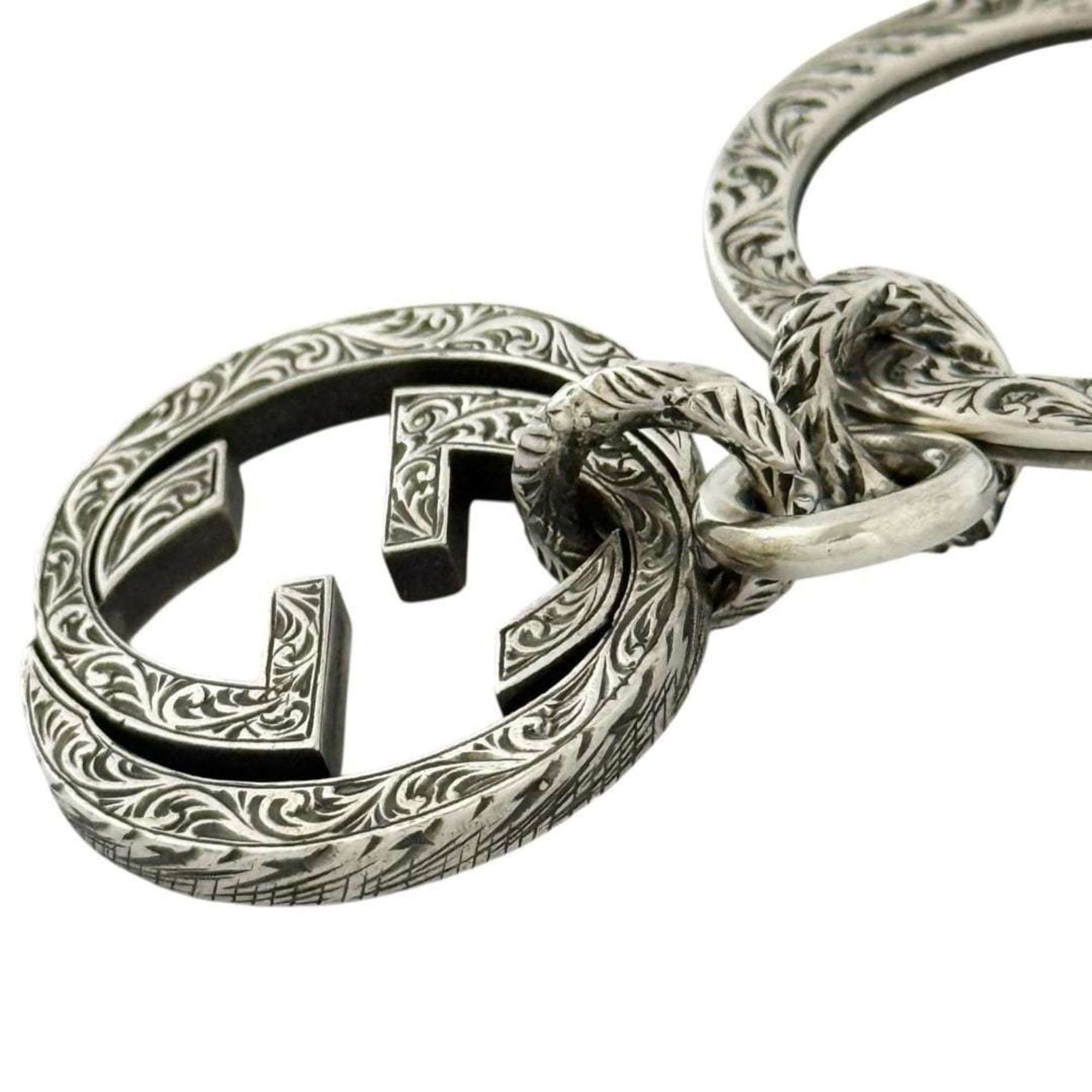 Gucci Gucci Men's Arabesque Keychain/Key Ring with Double G in Silver 925 Size ONE SIZE - 4 Thumbnail