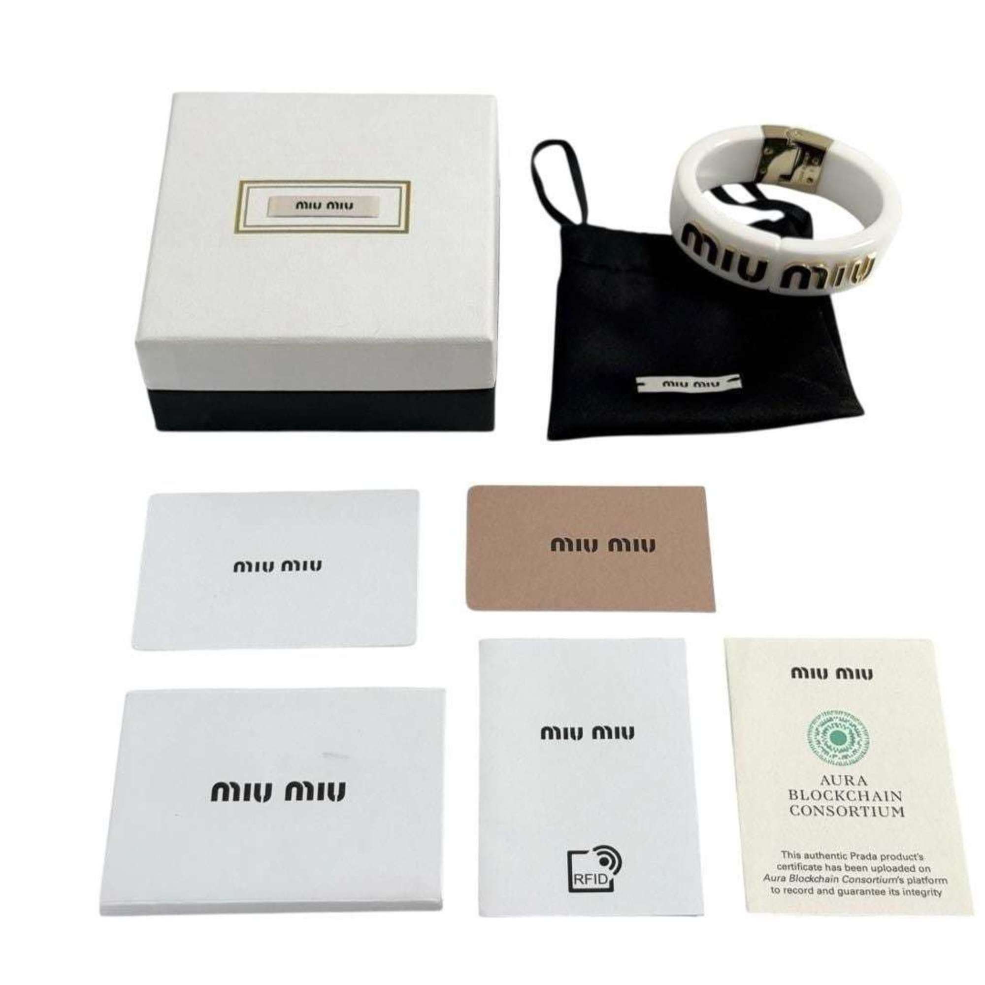 Miu Miu Miu Miu Miu Women's Plexiglas Bangle Bracelet, White, 16cm Size ONE SIZE - 10 Thumbnail