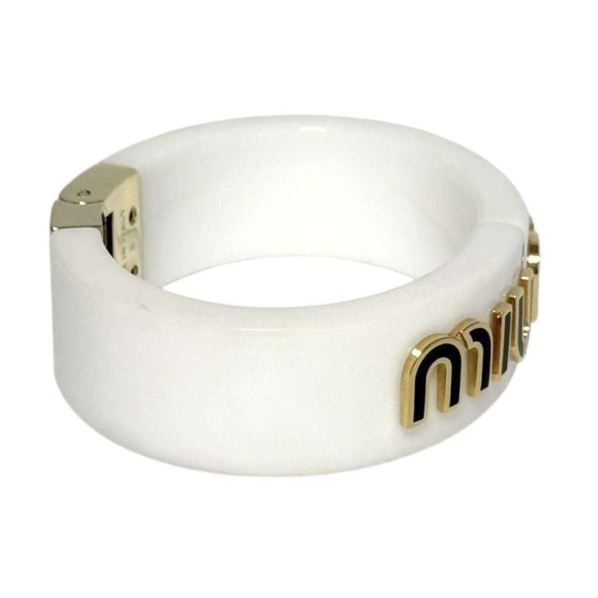 Miu Miu Miu Miu Miu Women's Plexiglas Bangle Bracelet, White, 16cm Size ONE SIZE - 4 Thumbnail