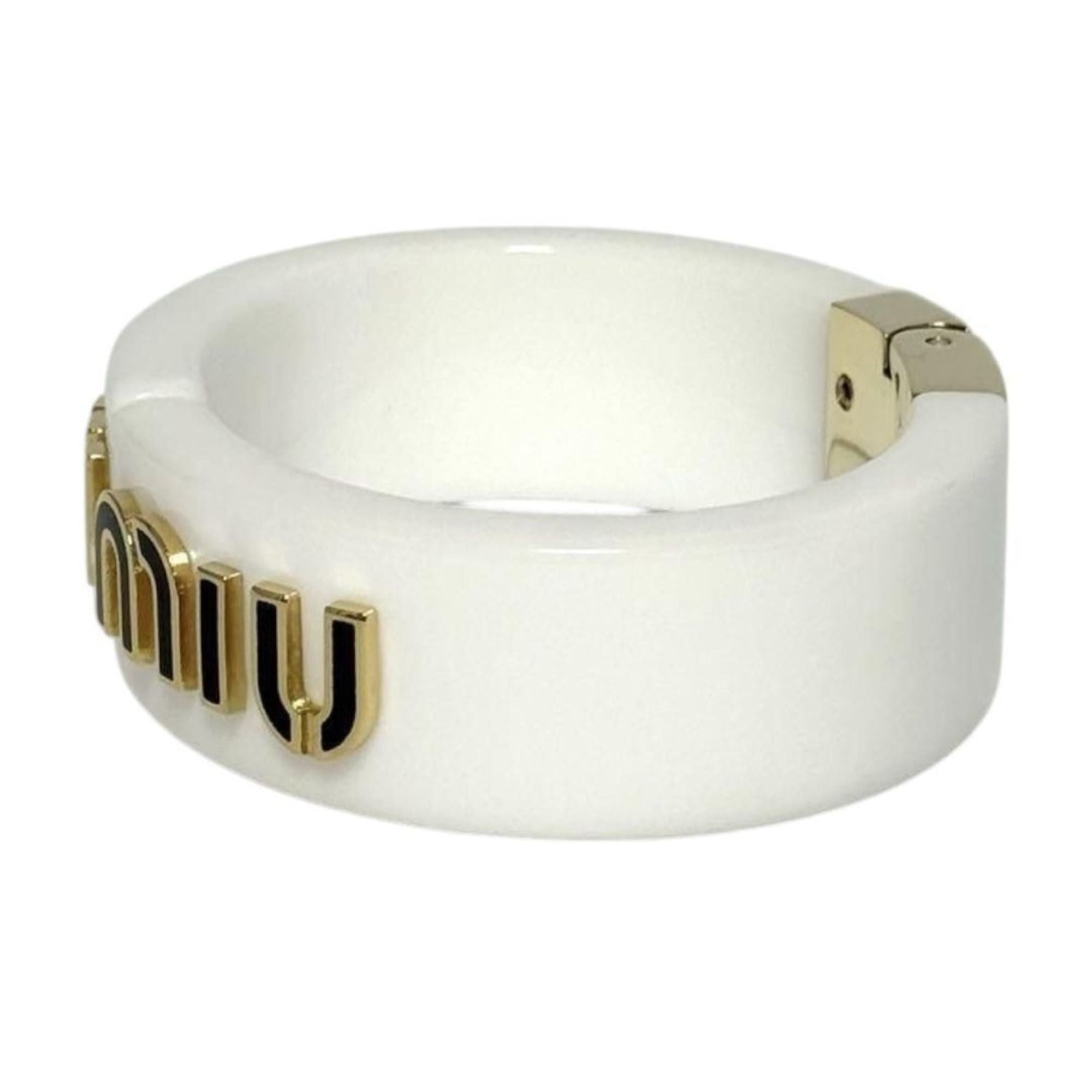 Miu Miu Miu Miu Miu Women's Plexiglas Bangle Bracelet, White, 16cm Size ONE SIZE - 5 Thumbnail