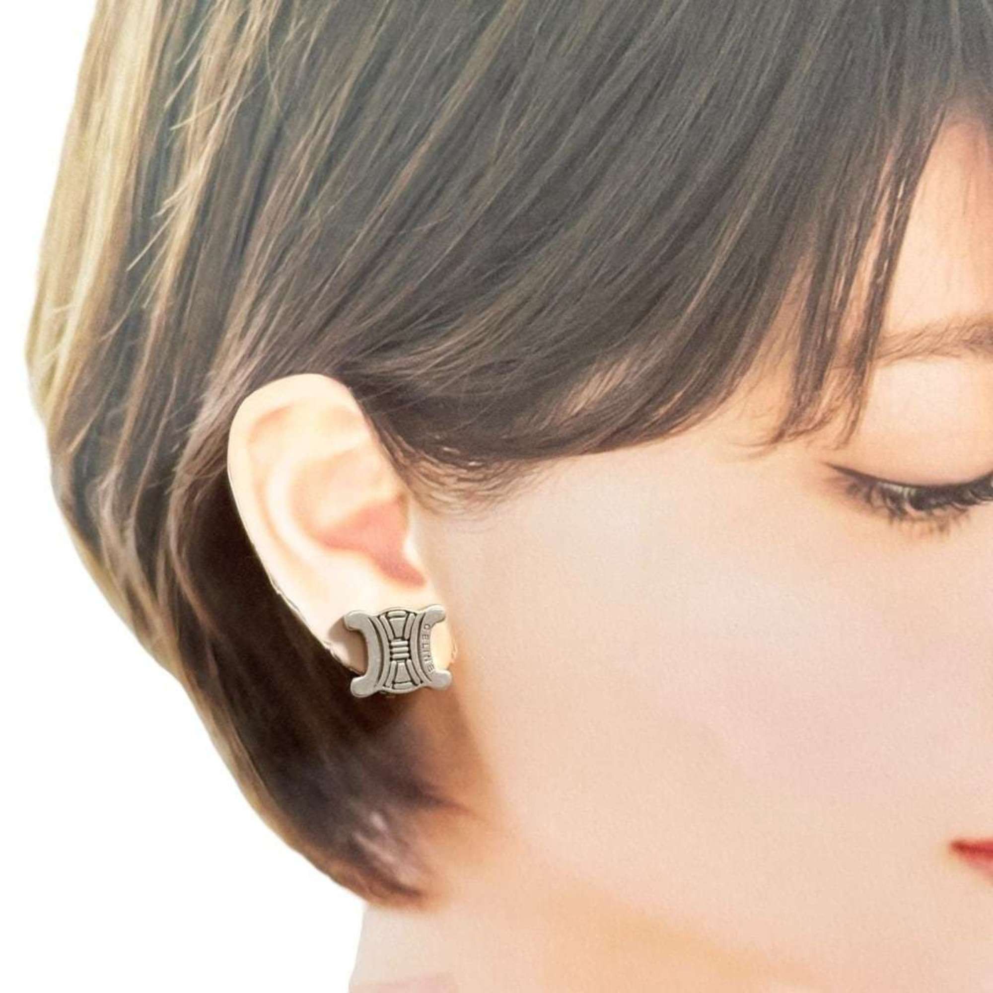 Celine Celine Macadam Clip Earrings for Men and Women, Silver Size ONE SIZE - 10 Thumbnail