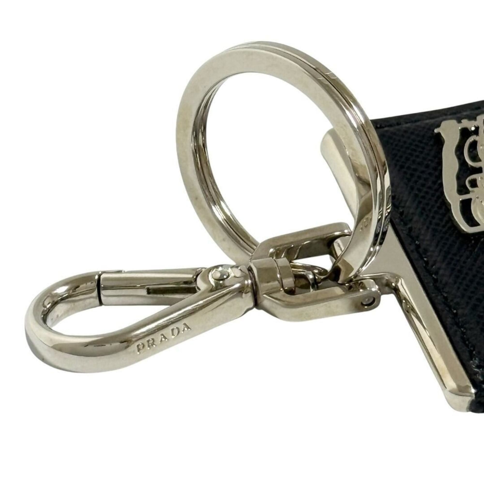 Prada Prada Men's Keychain Key Ring with Ship Motif, Black and Silver Size ONE SIZE - 3 Thumbnail