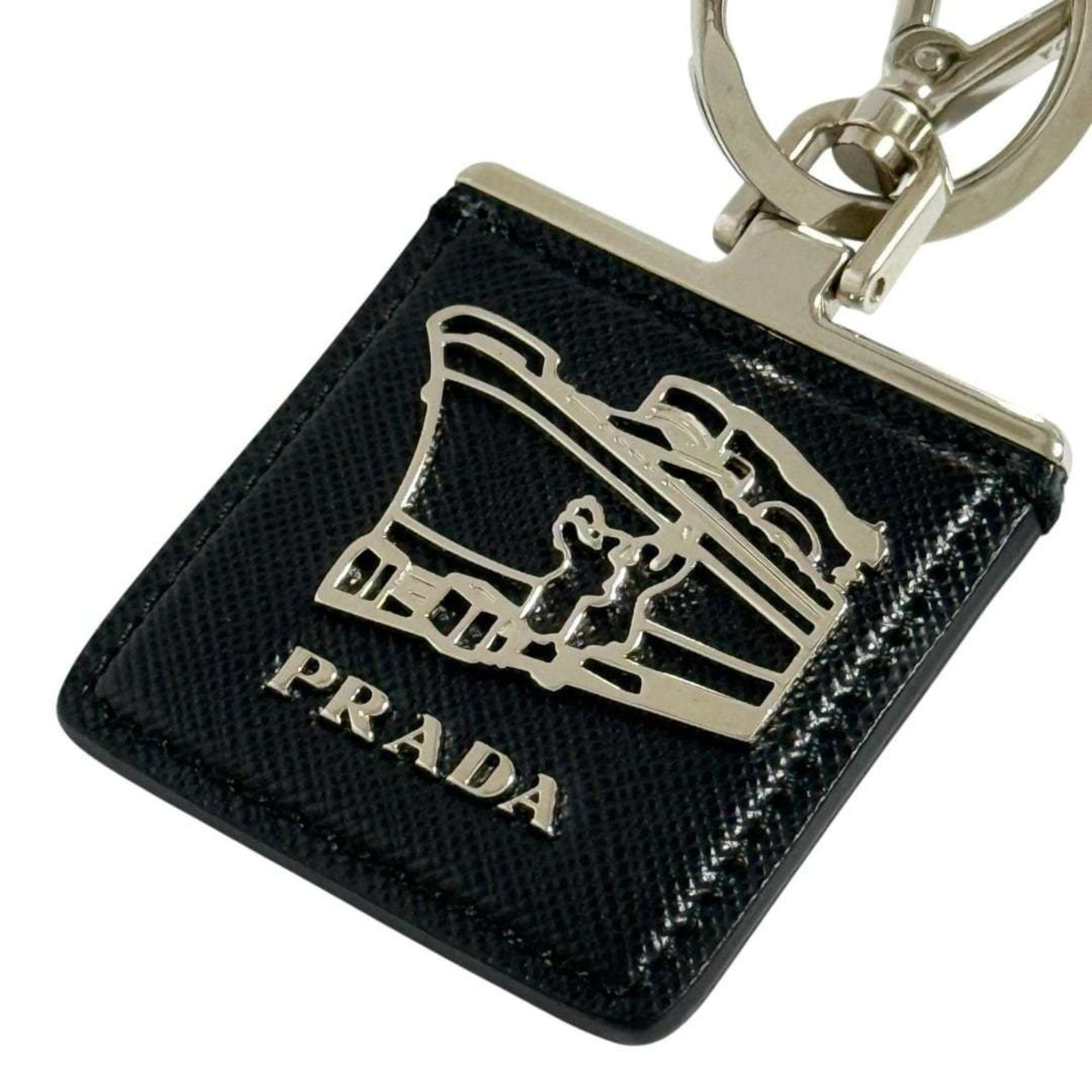 Prada Prada Men's Keychain Key Ring with Ship Motif, Black and Silver Size ONE SIZE - 4 Thumbnail