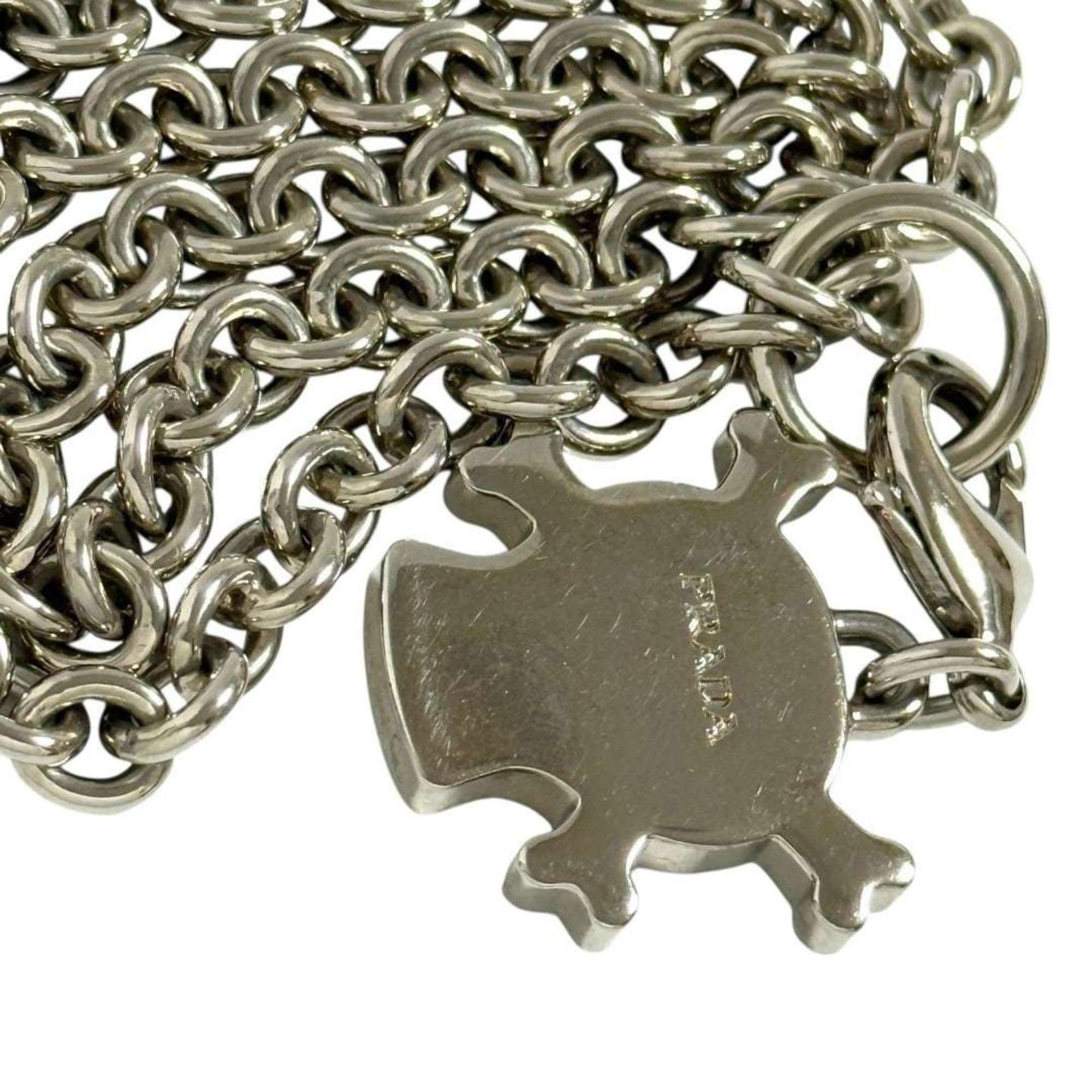 Prada Prada Women's Skull Pendant Necklace Chain in Black Size ONE SIZE - 6 Thumbnail