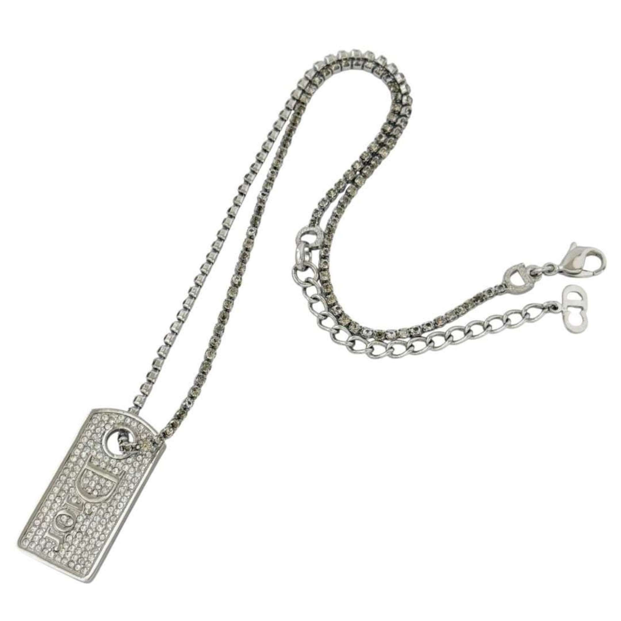 Dior Christian Dior Dior pendant necklace for men and women, logo plate, silver Size ONE SIZE - 2 Thumbnail