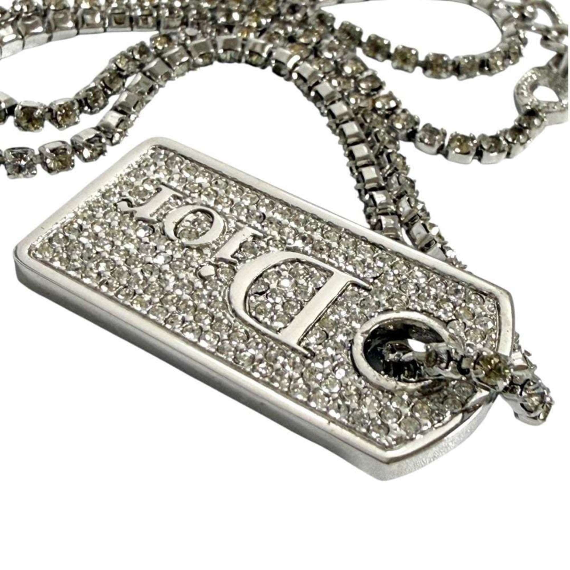 Dior Christian Dior Dior pendant necklace for men and women, logo plate, silver Size ONE SIZE - 3 Thumbnail