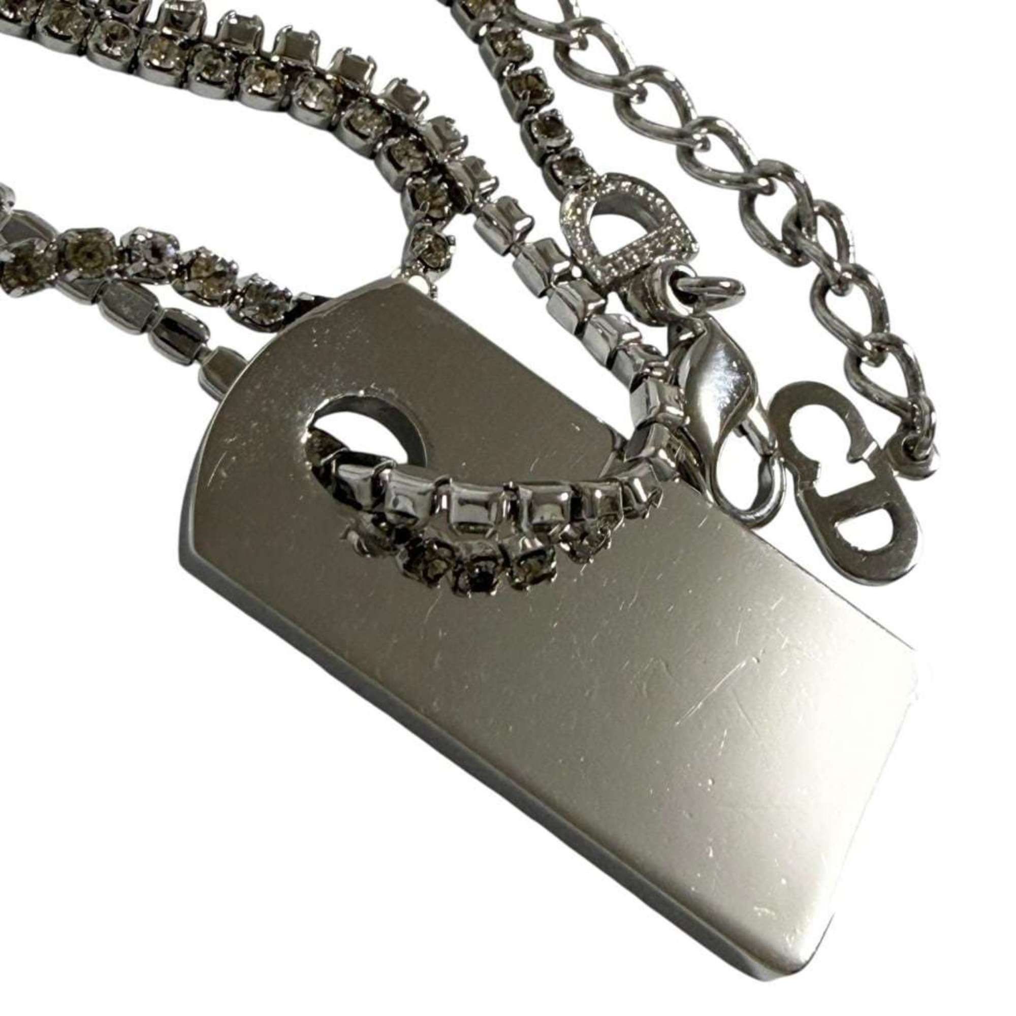 Dior Christian Dior Dior pendant necklace for men and women, logo plate, silver Size ONE SIZE - 7 Thumbnail