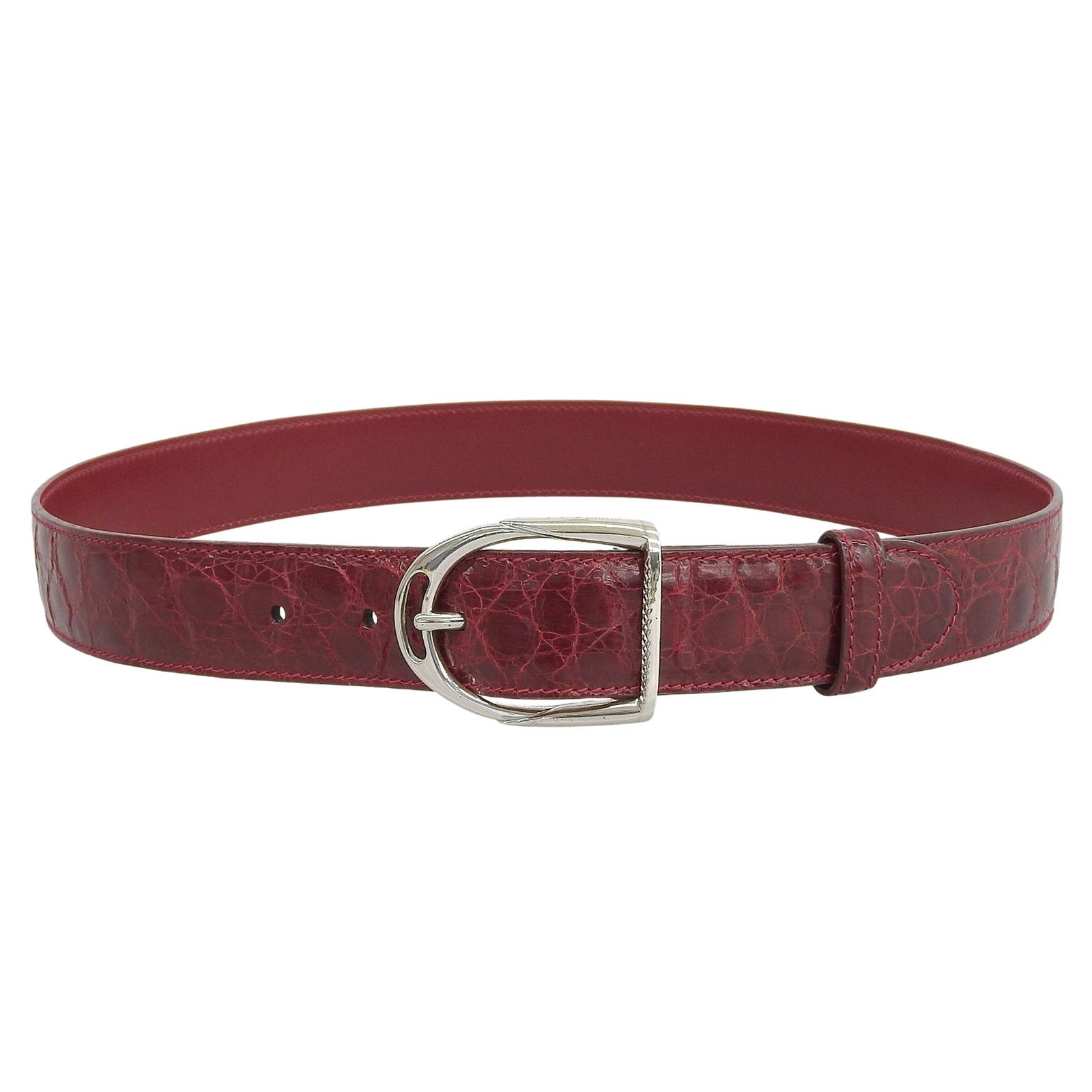 Gucci Gucci Gucci Crocodile Leather Belt Leather Belt 087.194 DUTY FREE for USA Size ONE SIZE - 2 Thumbnail
