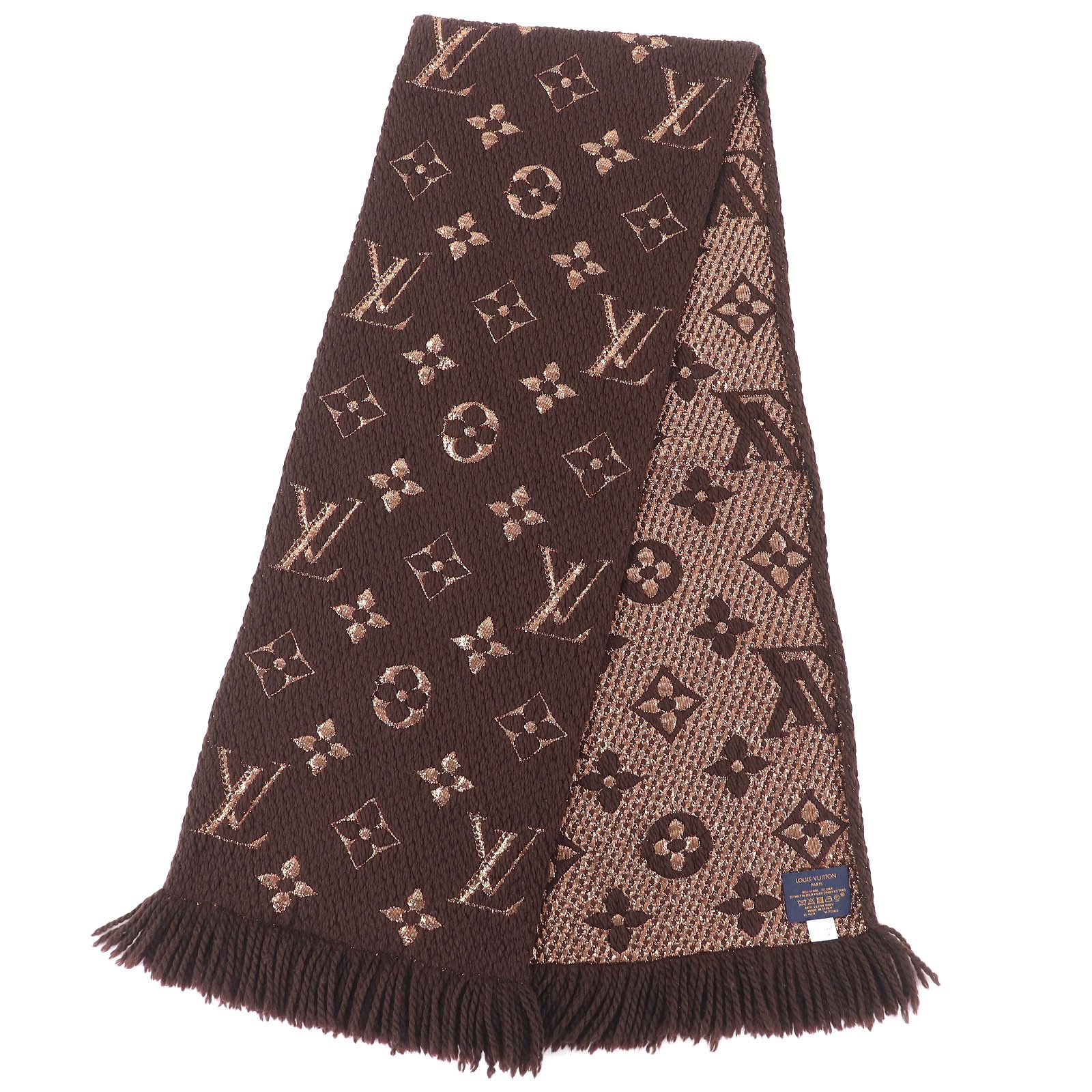 Louis Vuitton Louis Vuitton Louis Vuitton Escalp Logo Mania Shine Wool Silk Scarf Textile Scarf M71383 DUTY FREE for USA Size ONE SIZE - 2 Thumbnail