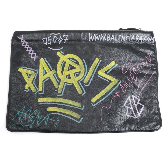 Balenciaga Balenciaga Balenciaga Graffiti Explorer Leather Clutch Bag Leather Clutch Bag 535334 DUTY FREE for USA Size ONE SIZE - 2 Thumbnail