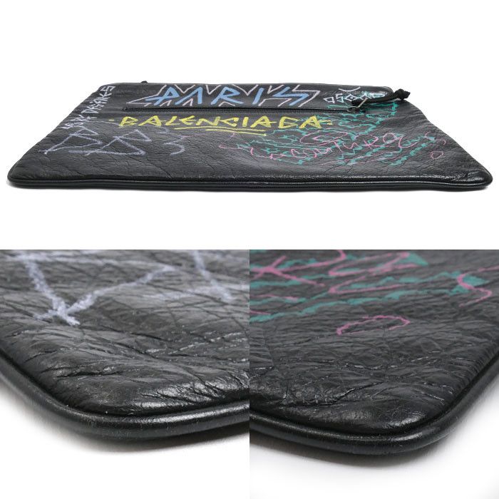Balenciaga Balenciaga Balenciaga Graffiti Explorer Leather Clutch Bag Leather Clutch Bag 535334 DUTY FREE for USA Size ONE SIZE - 3 Thumbnail