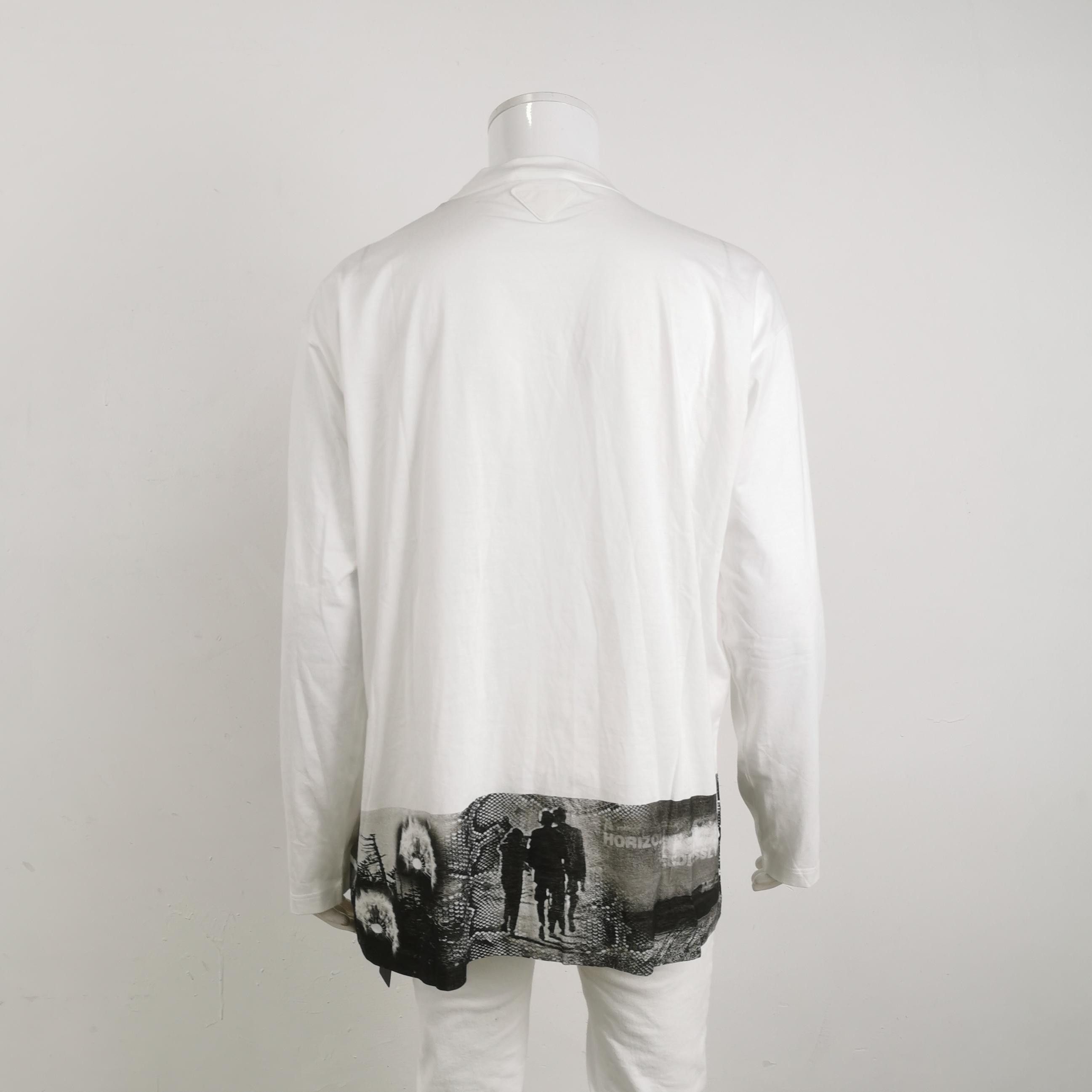 Prada Prada White Crewneck Long-Sleeve Printed Sweater Size US M / EU 48-50 / 2 - 4 Thumbnail