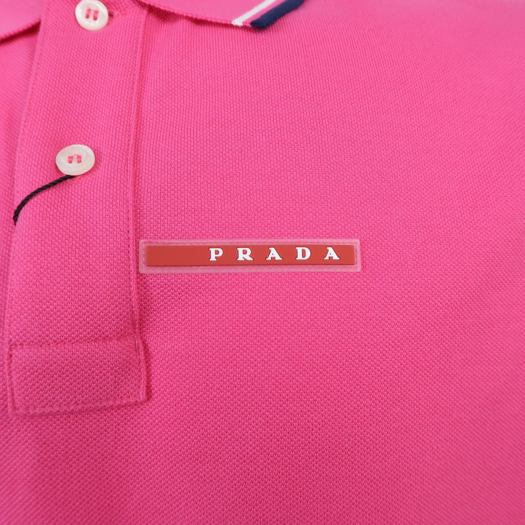 Prada Prada L Cotton Letter Logo Collar T-Shirt Size US L / EU 52-54 / 3 - 5 Thumbnail