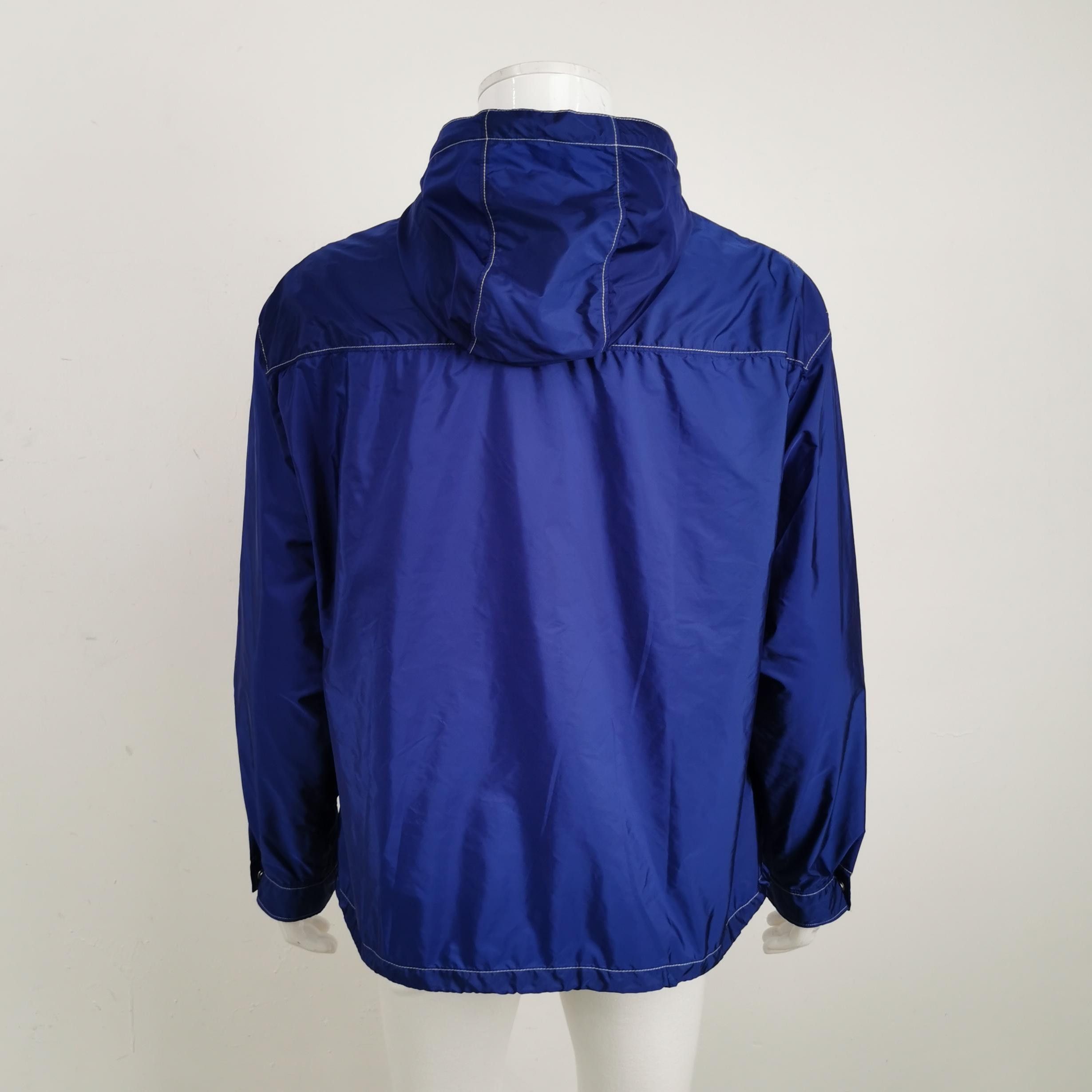 Prada Prada Blue Hooded Jacket with Triangle Logo Size US M / EU 48-50 / 2 - 3 Thumbnail