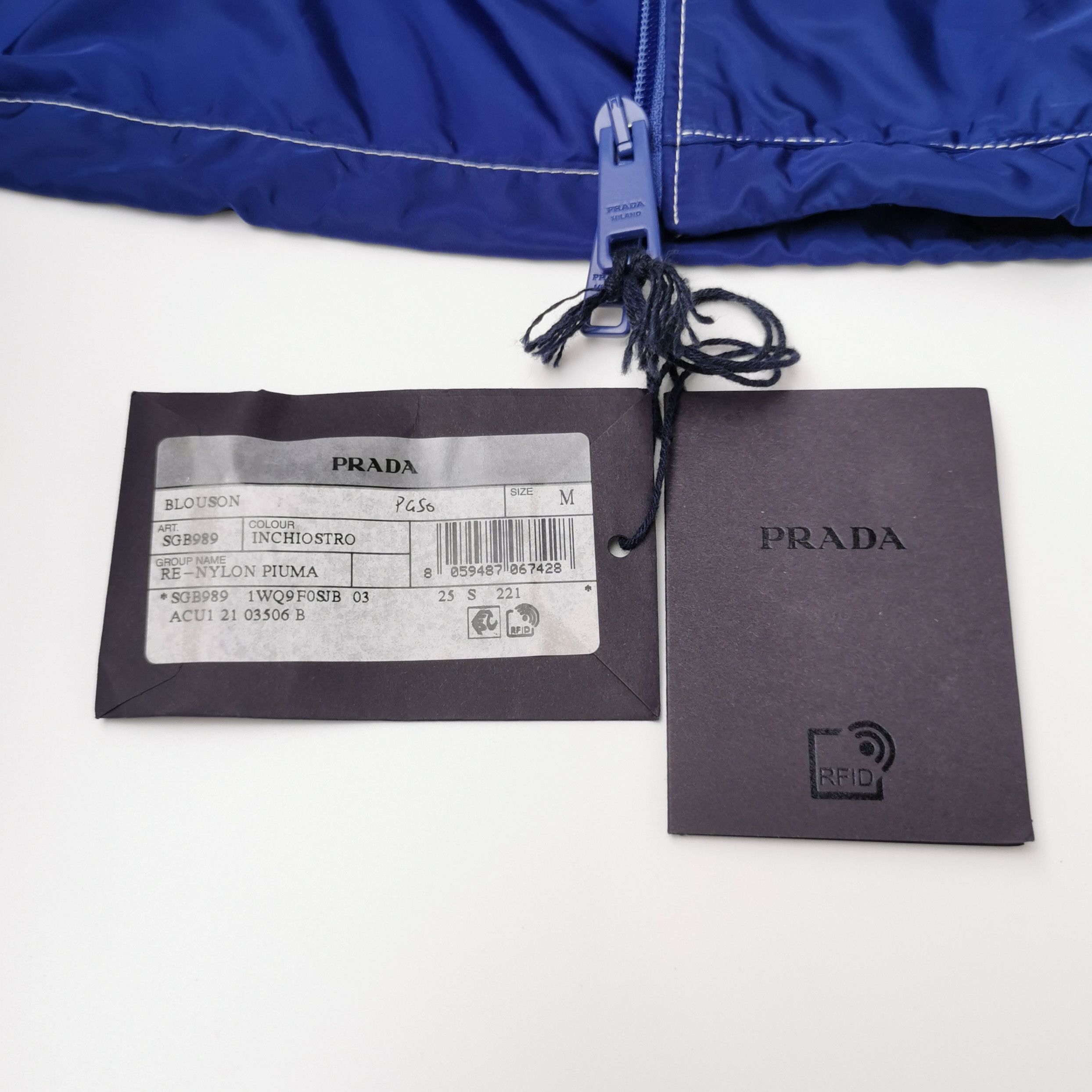 Prada Prada Blue Hooded Jacket with Triangle Logo Size US M / EU 48-50 / 2 - 8 Thumbnail
