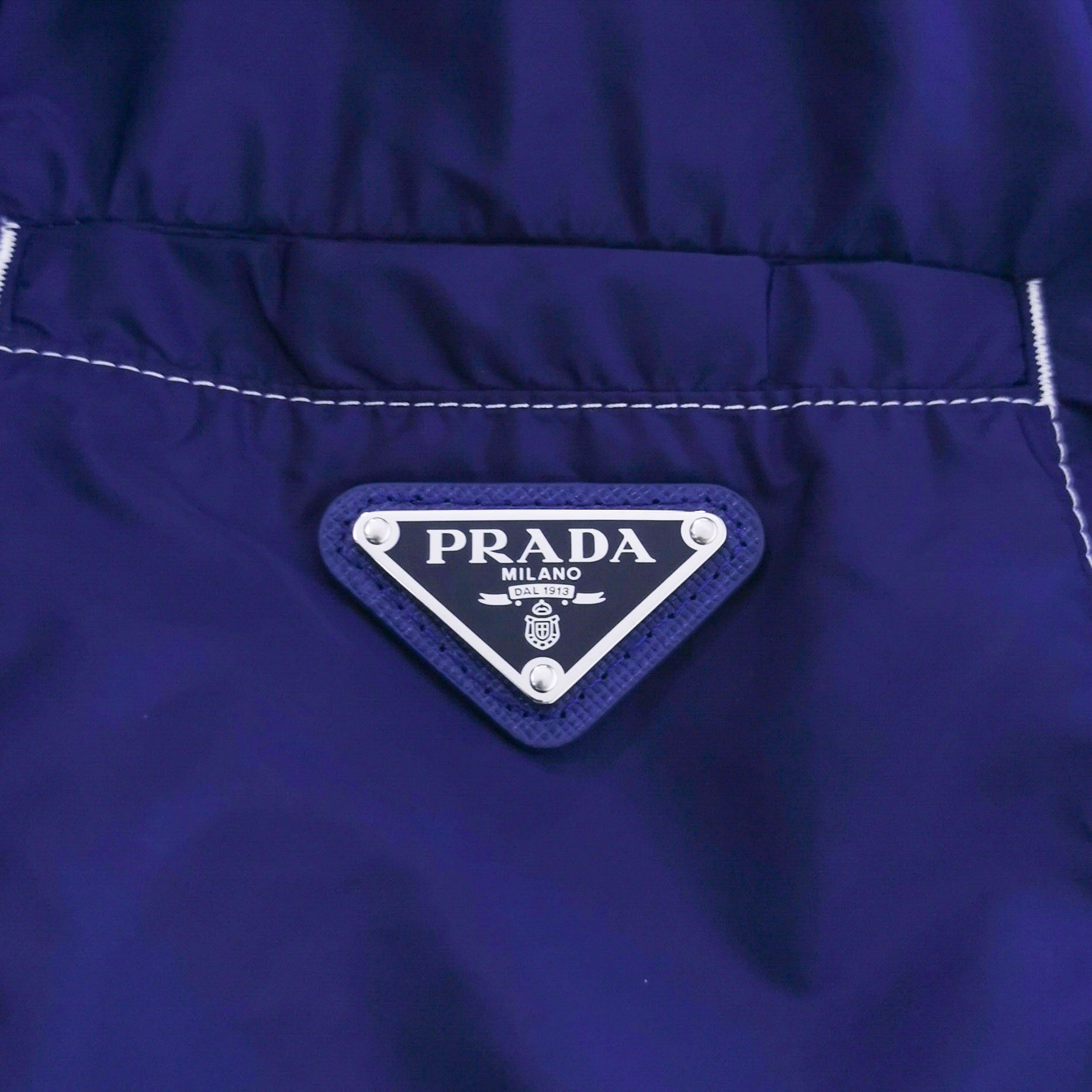 Prada Prada Blue Hooded Jacket with Triangle Logo Size US M / EU 48-50 / 2 - 5 Thumbnail