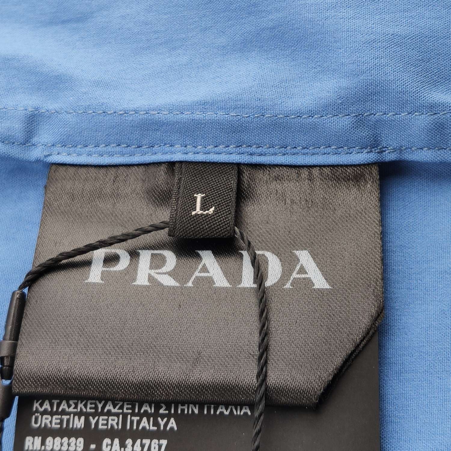 Prada Prada Blue Zip-Front Short-Sleeve Shirt XL Size US L / EU 52-54 / 3 - 10 Thumbnail