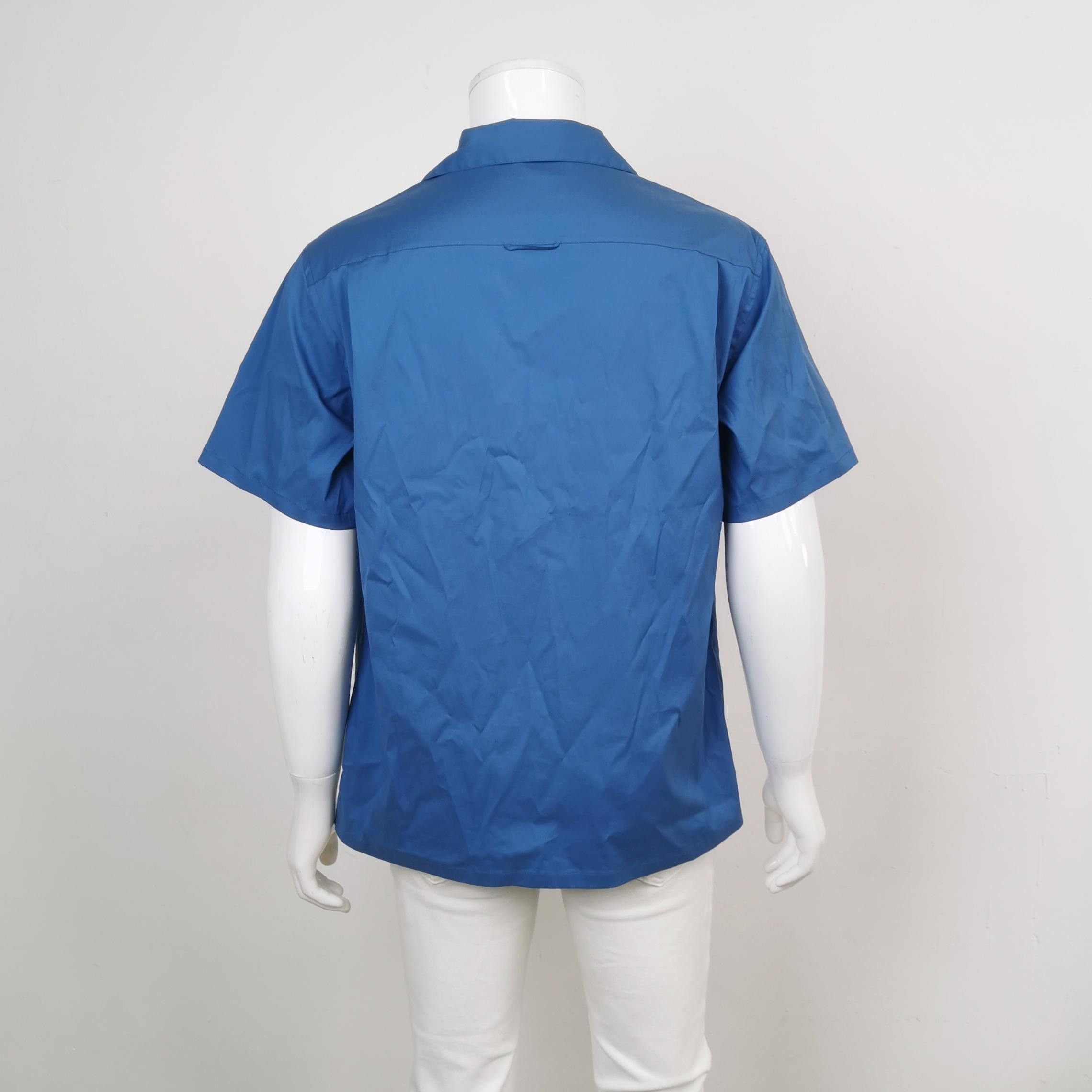 Prada Prada Blue Zip-Front Short-Sleeve Shirt XL Size US L / EU 52-54 / 3 - 4 Thumbnail