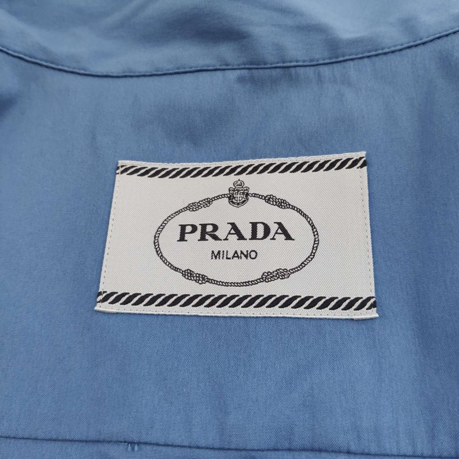 Prada Prada Blue Zip-Front Short-Sleeve Shirt XL Size US L / EU 52-54 / 3 - 8 Thumbnail