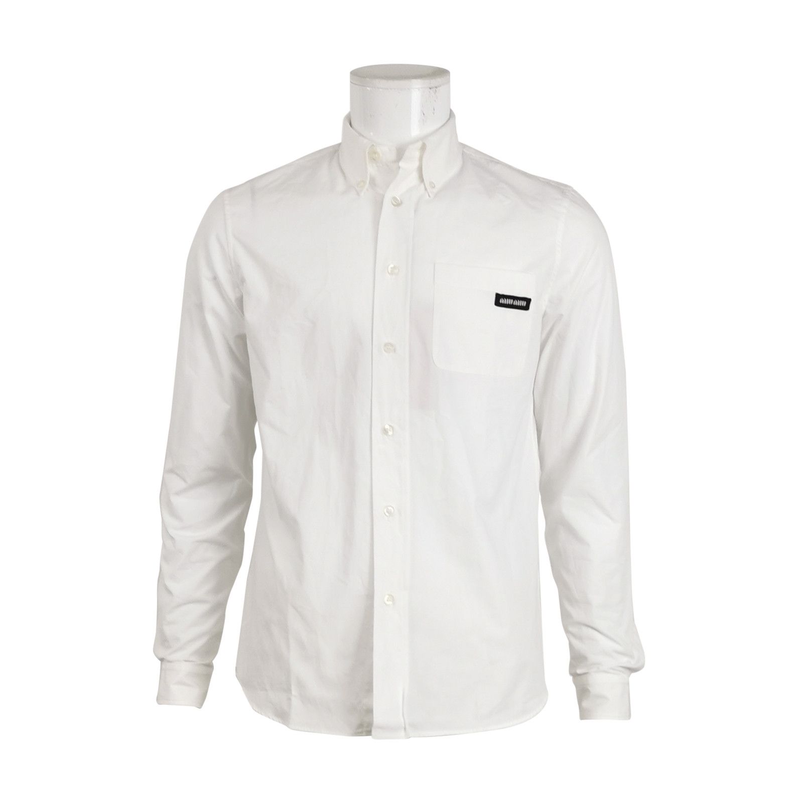 Miu Miu Miu Miu Cotton Lapel Logo Long-Sleeve Shirt Size US S / EU 44-46 / 1 - 2 Thumbnail