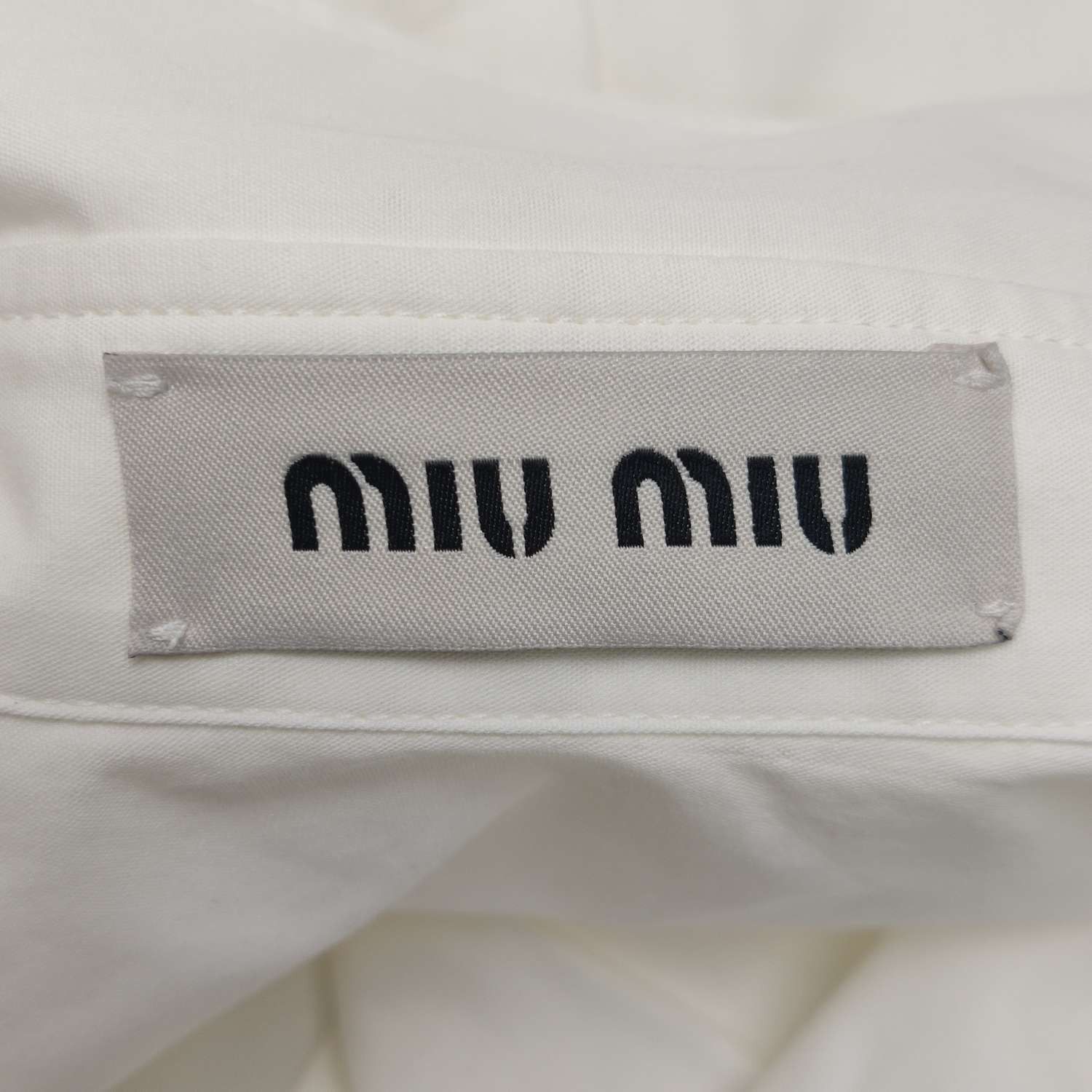 Miu Miu Miu Miu Cotton Lapel Logo Long-Sleeve Shirt Size US S / EU 44-46 / 1 - 12 Thumbnail