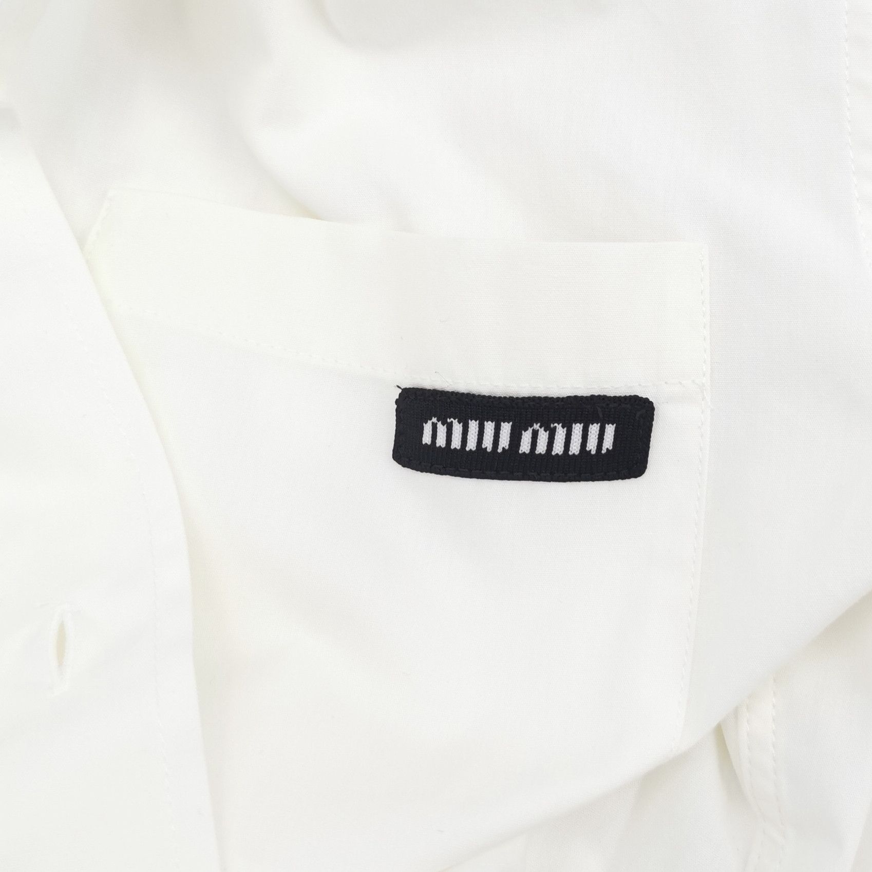 Miu Miu Miu Miu Cotton Logo Long-Sleeve Shirt Size US S / EU 44-46 / 1 - 5 Thumbnail