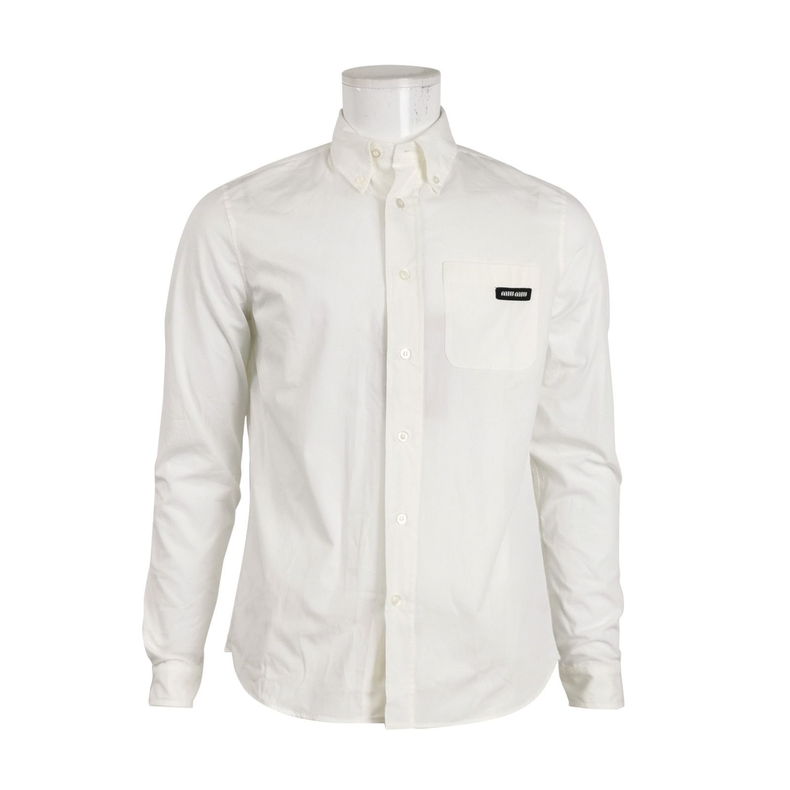 Miu Miu Miu Miu Cotton Logo Long-Sleeve Shirt Size US S / EU 44-46 / 1 - 2 Thumbnail