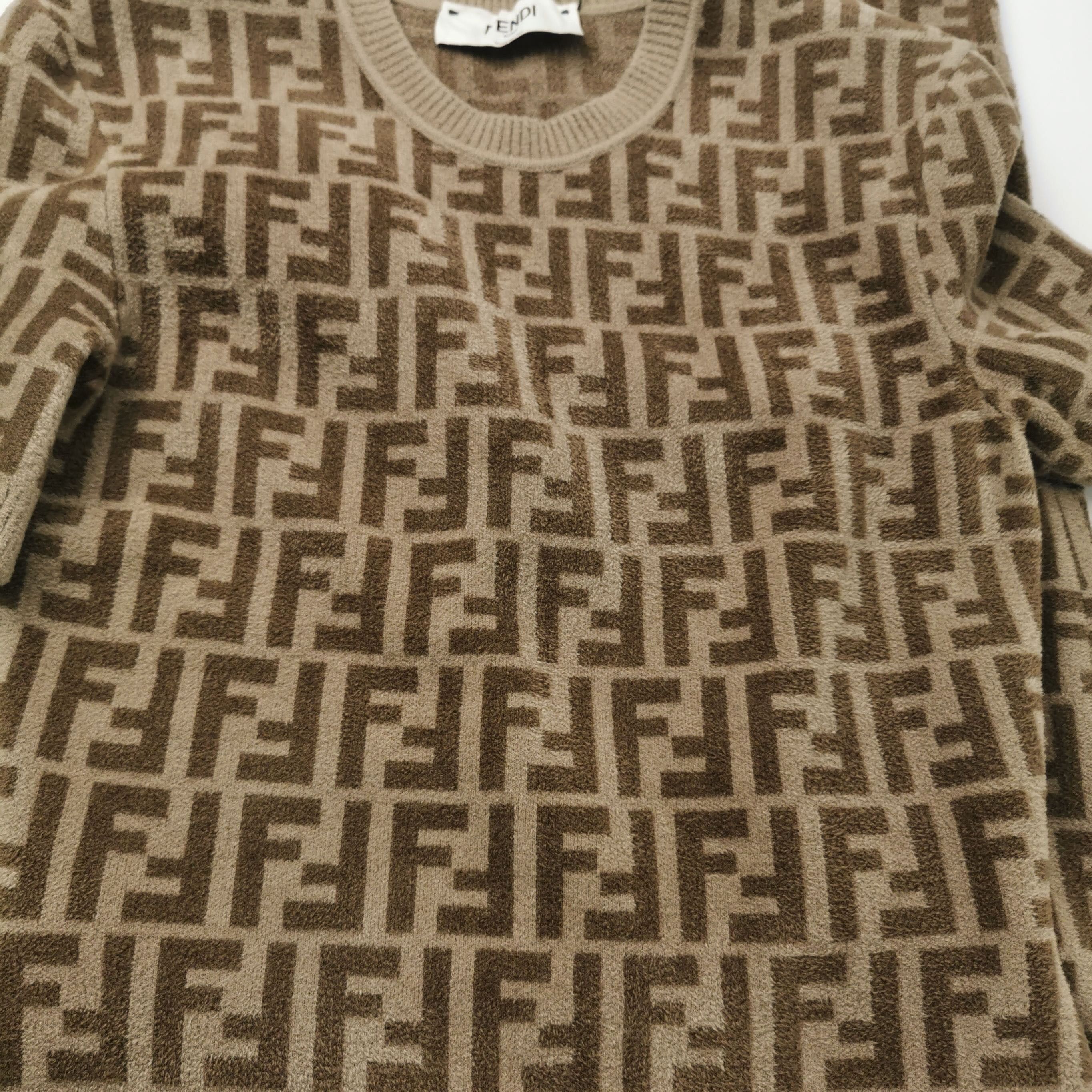Fendi Fendi XS Brown FF Logo Short-Sleeve Dress Size M / US 6-8 / IT 42-44 - 6 Thumbnail