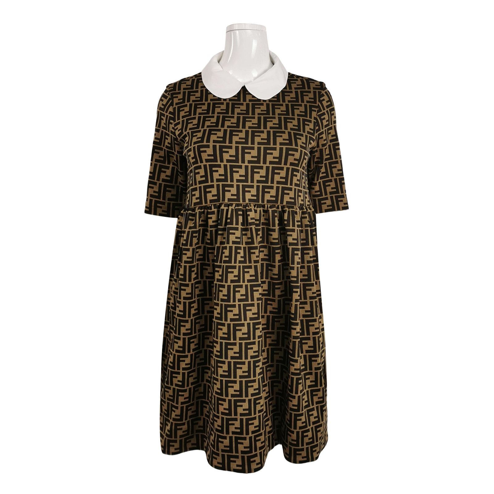 Fendi Fendi Kids' Double F Monogram Cotton Dress Size S / US 4 / IT 40 - 2 Thumbnail