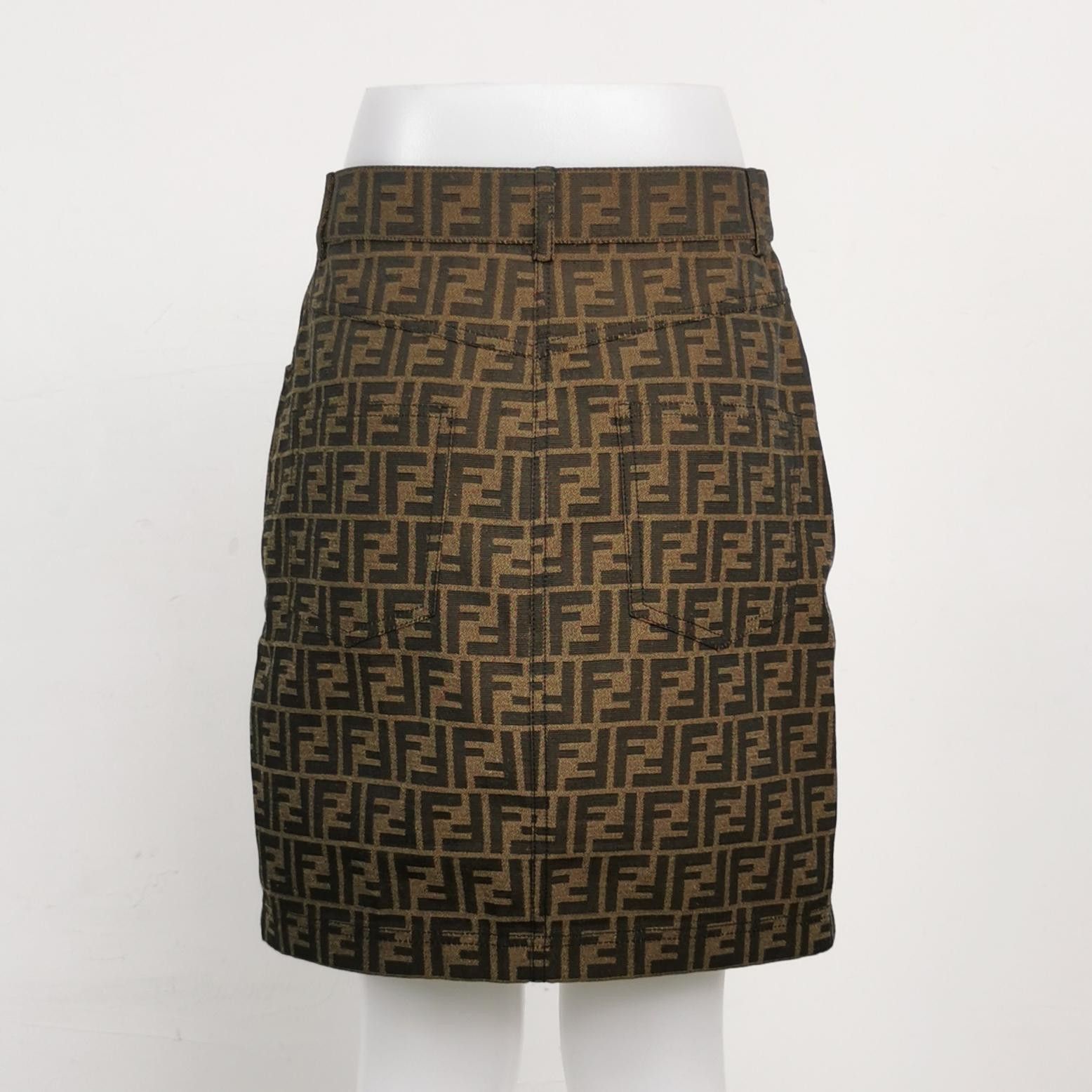 Fendi Fendi Cotton Double F Buttoned Midi Skirt Size 40 Size S / US 4 / IT 40 - 3 Thumbnail