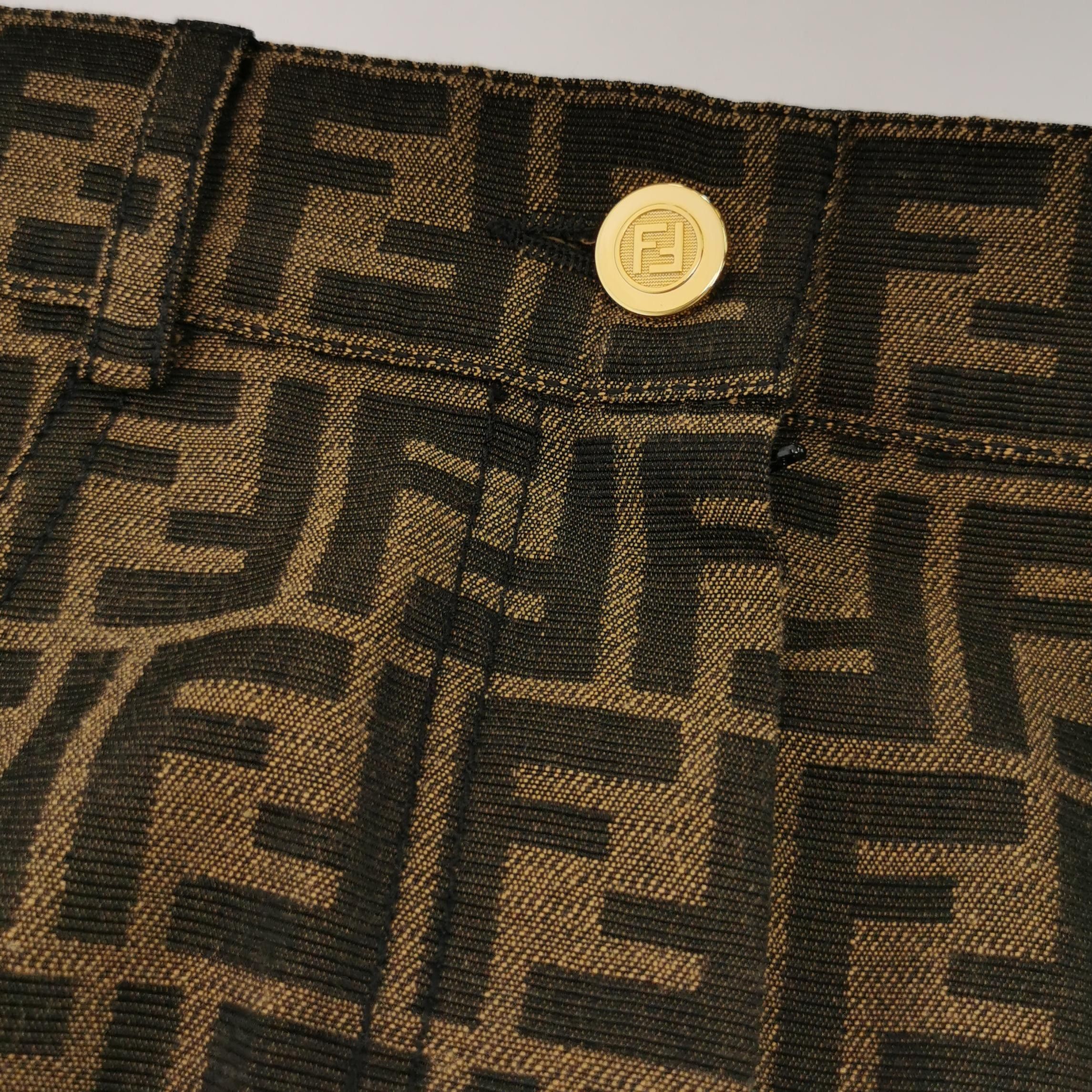 Fendi Fendi Cotton Double F Buttoned Midi Skirt Size 40 Size S / US 4 / IT 40 - 5 Thumbnail