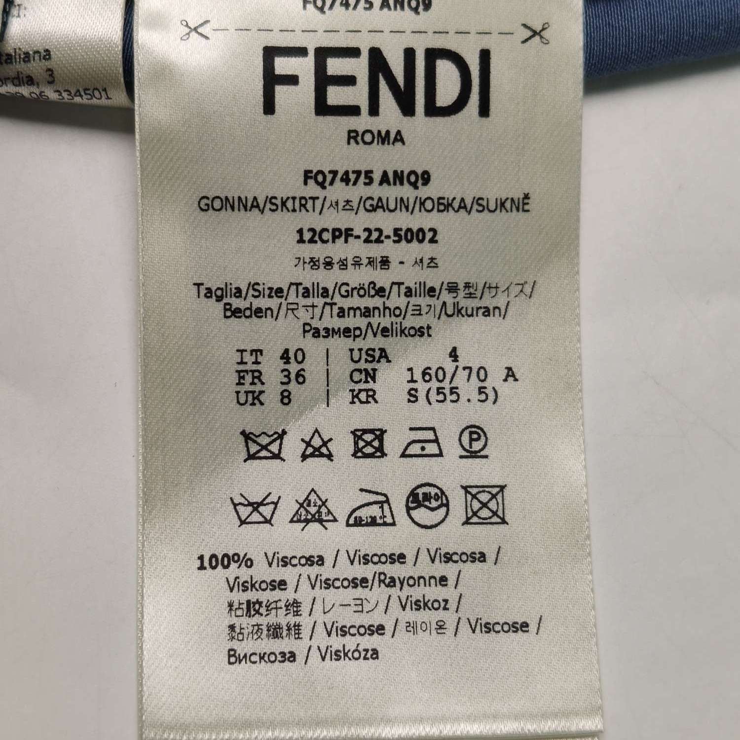 Fendi Fendi Cotton Double F Buttoned Midi Skirt Size 40 Size S / US 4 / IT 40 - 15 Thumbnail