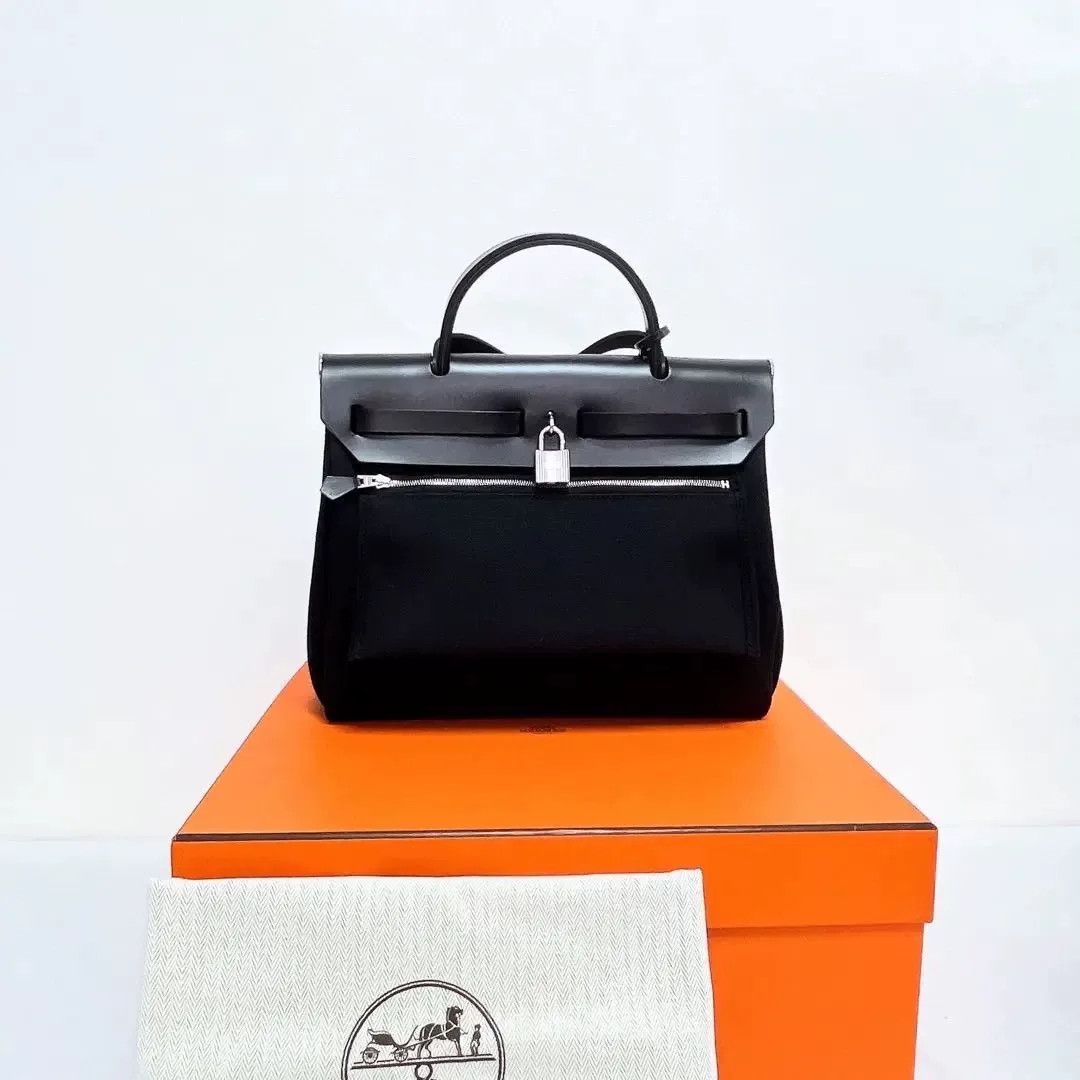 Hermes Hermes Herbag Zip31 Canvas Leather Bag Size ONE SIZE - 3 Thumbnail