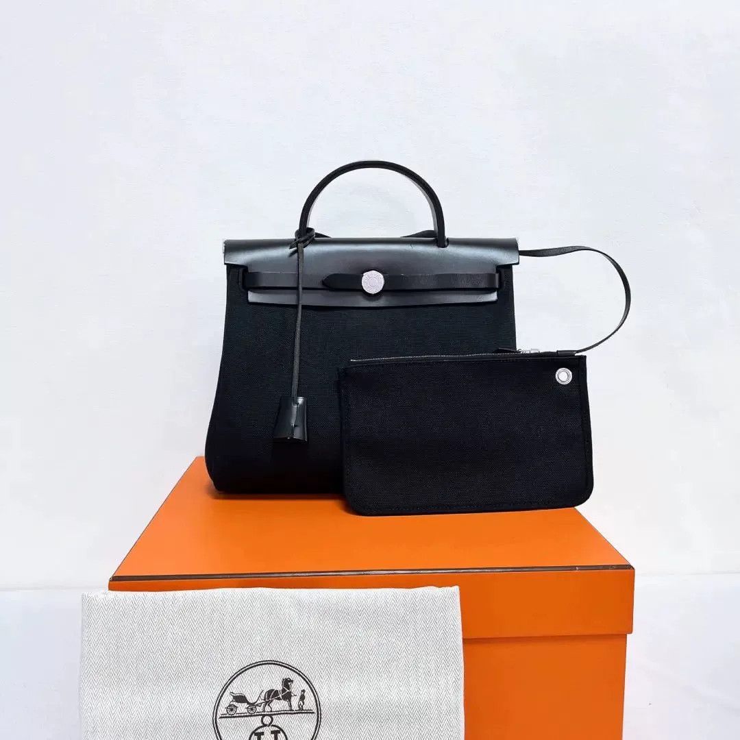 Hermes Hermes Herbag Zip31 Canvas Leather Bag Size ONE SIZE - 2 Thumbnail