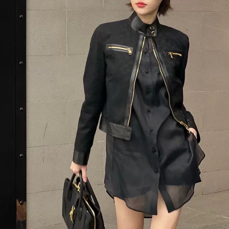 Gucci Gucci Black Stand-Collar Leather Jacket Size XS / US 0-2 / IT 36-38 - 2 Thumbnail