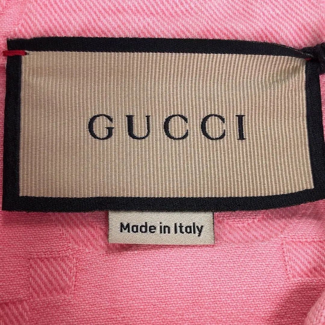 Gucci Gucci Pink Logo Print Denim Jacket Size S / US 4 / IT 40 - 6 Thumbnail