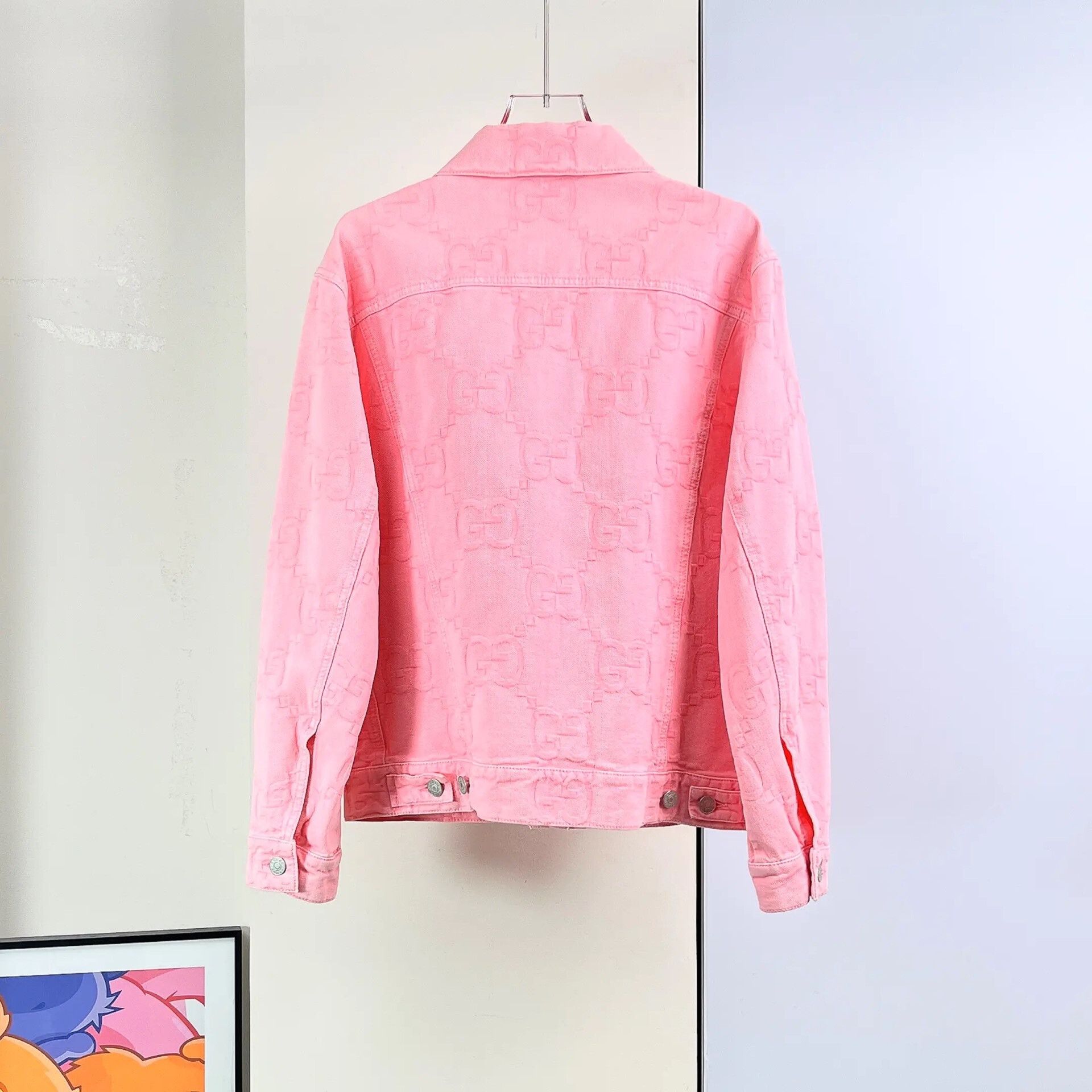 Gucci Gucci Pink Logo Print Denim Jacket Size S / US 4 / IT 40 - 3 Thumbnail