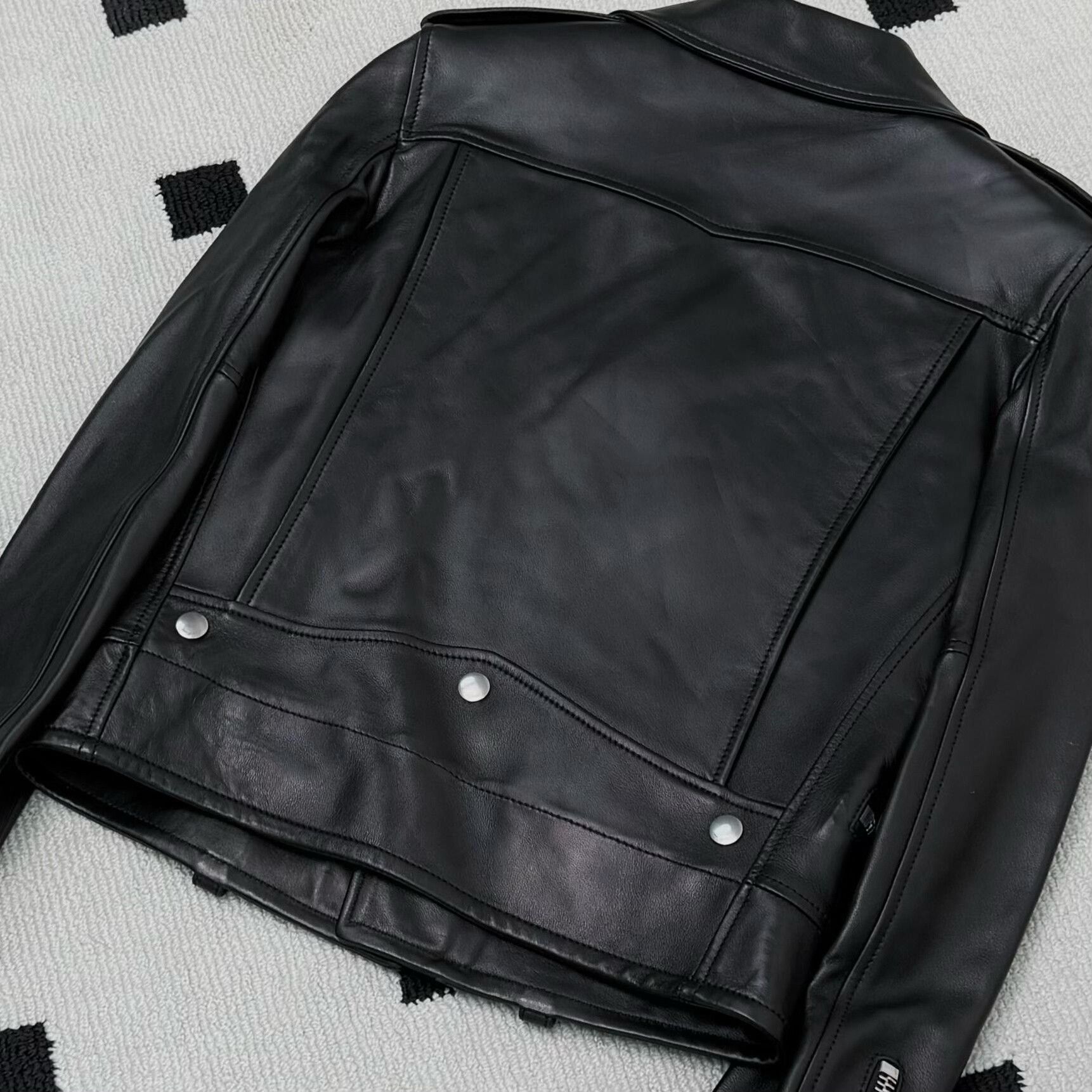 Yves Saint Laurent YSL Motorcycle Sheepskin Leather Jacket Size XS / US 0-2 / IT 36-38 - 6 Thumbnail