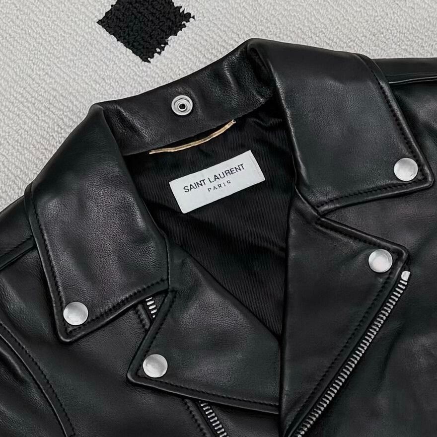 Yves Saint Laurent YSL Motorcycle Sheepskin Leather Jacket Size XS / US 0-2 / IT 36-38 - 3 Thumbnail