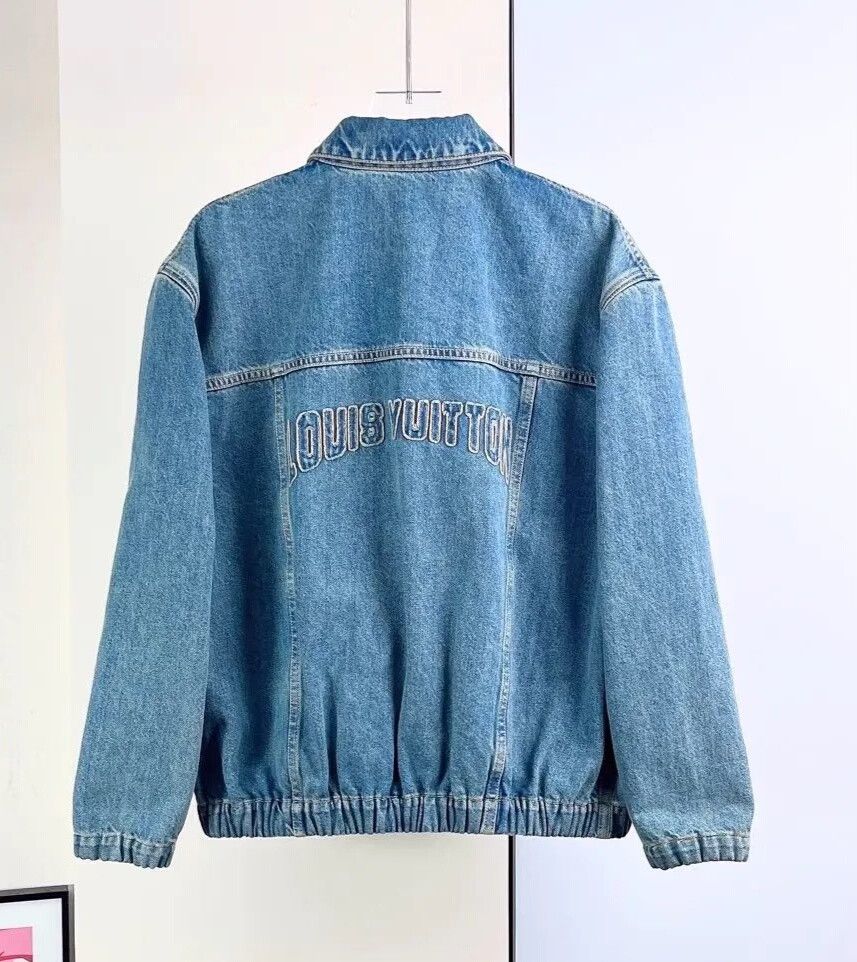 Louis Vuitton LV 25 Leather Buckle Zip Denim Jacket Size XS / US 0-2 / IT 36-38 - 3 Thumbnail