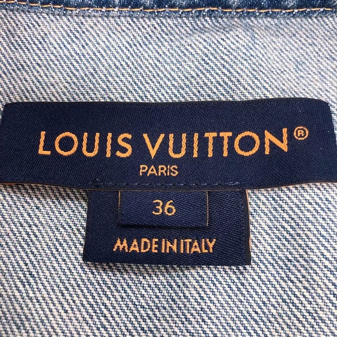 Louis Vuitton LV 25 Leather Buckle Zip Denim Jacket Size XS / US 0-2 / IT 36-38 - 6 Thumbnail