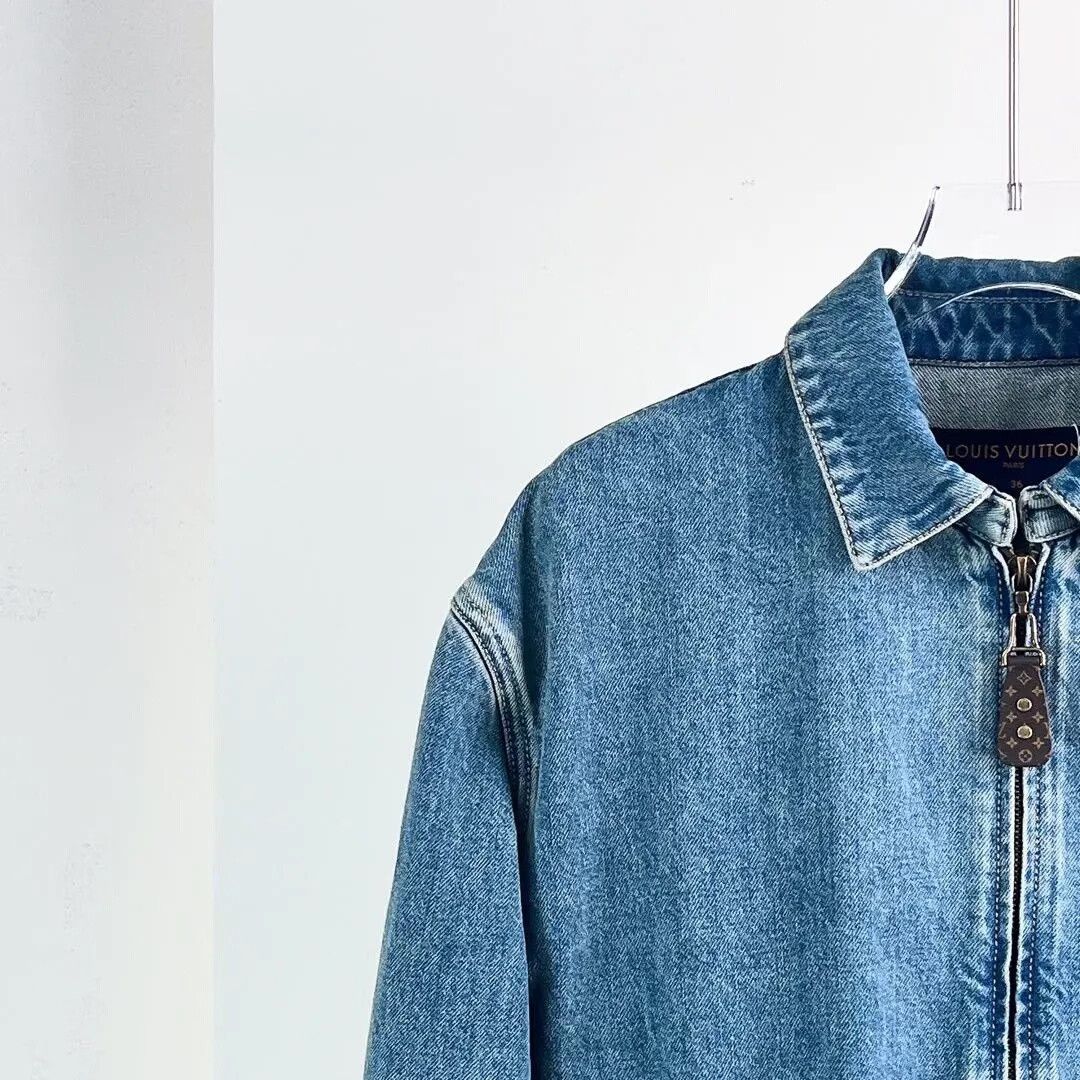 Louis Vuitton LV 25 Leather Buckle Zip Denim Jacket Size XS / US 0-2 / IT 36-38 - 4 Thumbnail