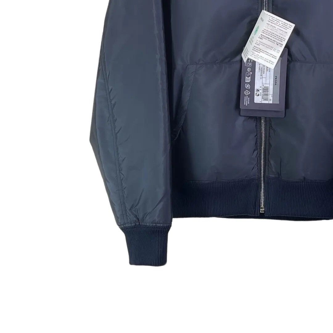 Prada Prada Dark Blue Hooded Cotton Coat Size XS / US 0-2 / IT 36-38 - 4 Thumbnail