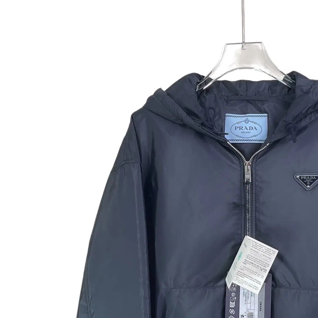 Prada Prada Dark Blue Hooded Cotton Coat Size XS / US 0-2 / IT 36-38 - 3 Thumbnail