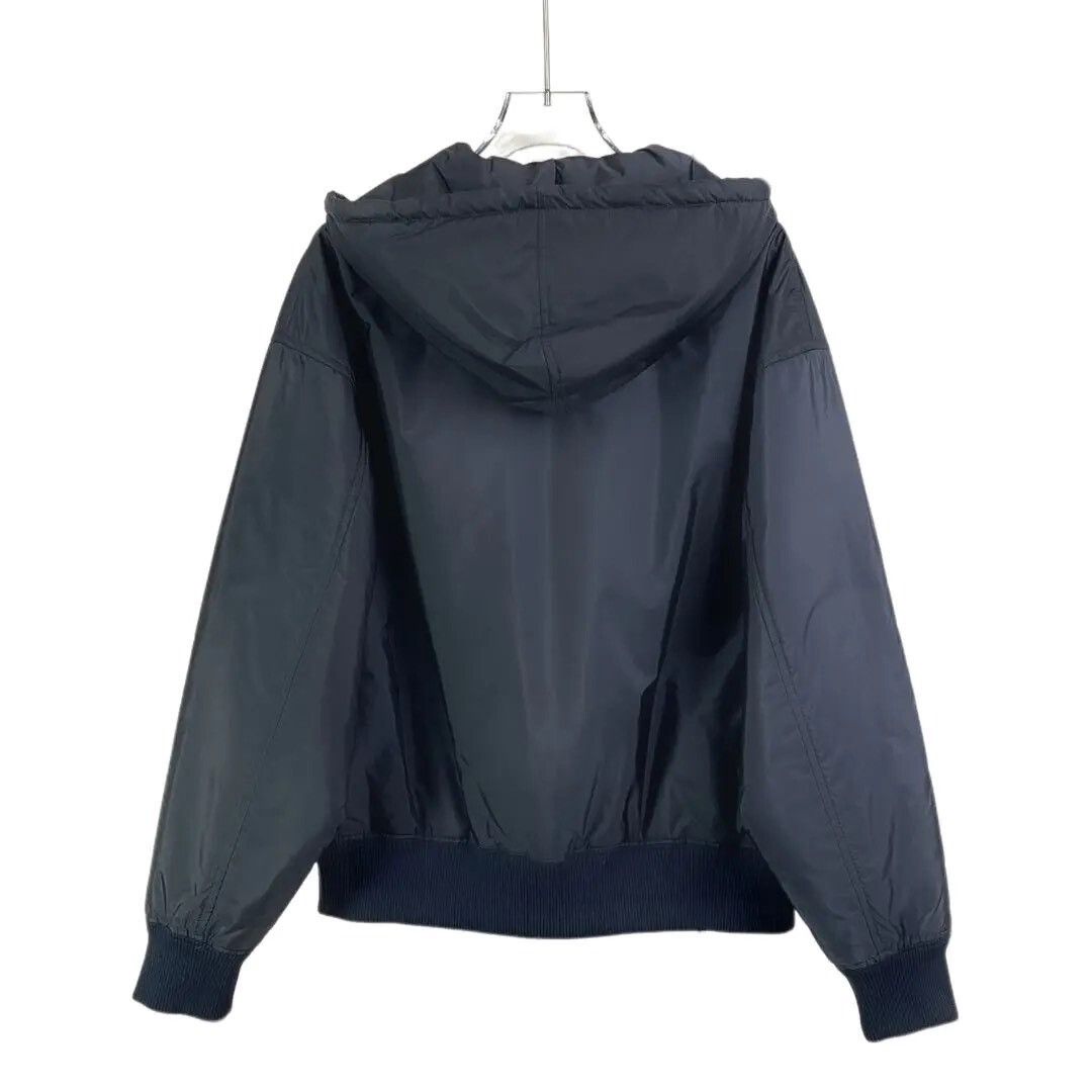 Prada Prada Dark Blue Hooded Cotton Coat Size XS / US 0-2 / IT 36-38 - 2 Thumbnail