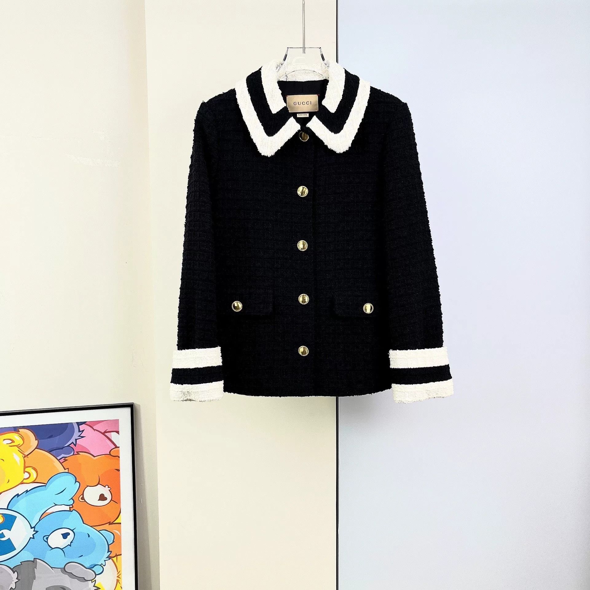 Gucci Gucci Black White Color Block Coat Size S / US 4 / IT 40 - 2 Thumbnail