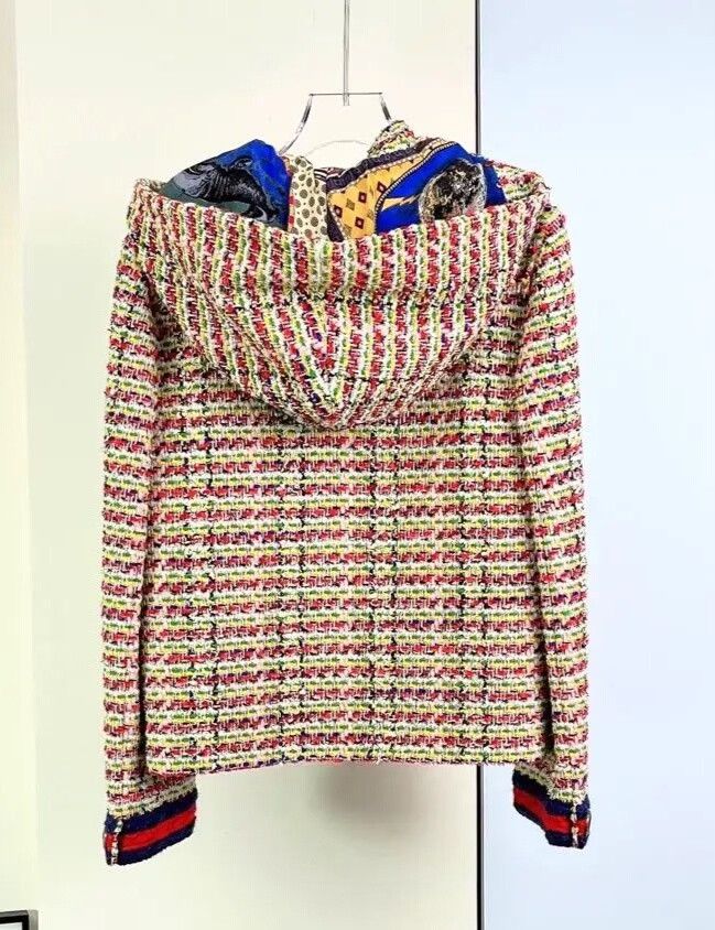 Gucci Gucci Colorful Tweed Hooded Coat Size S / US 4 / IT 40 - 3 Thumbnail